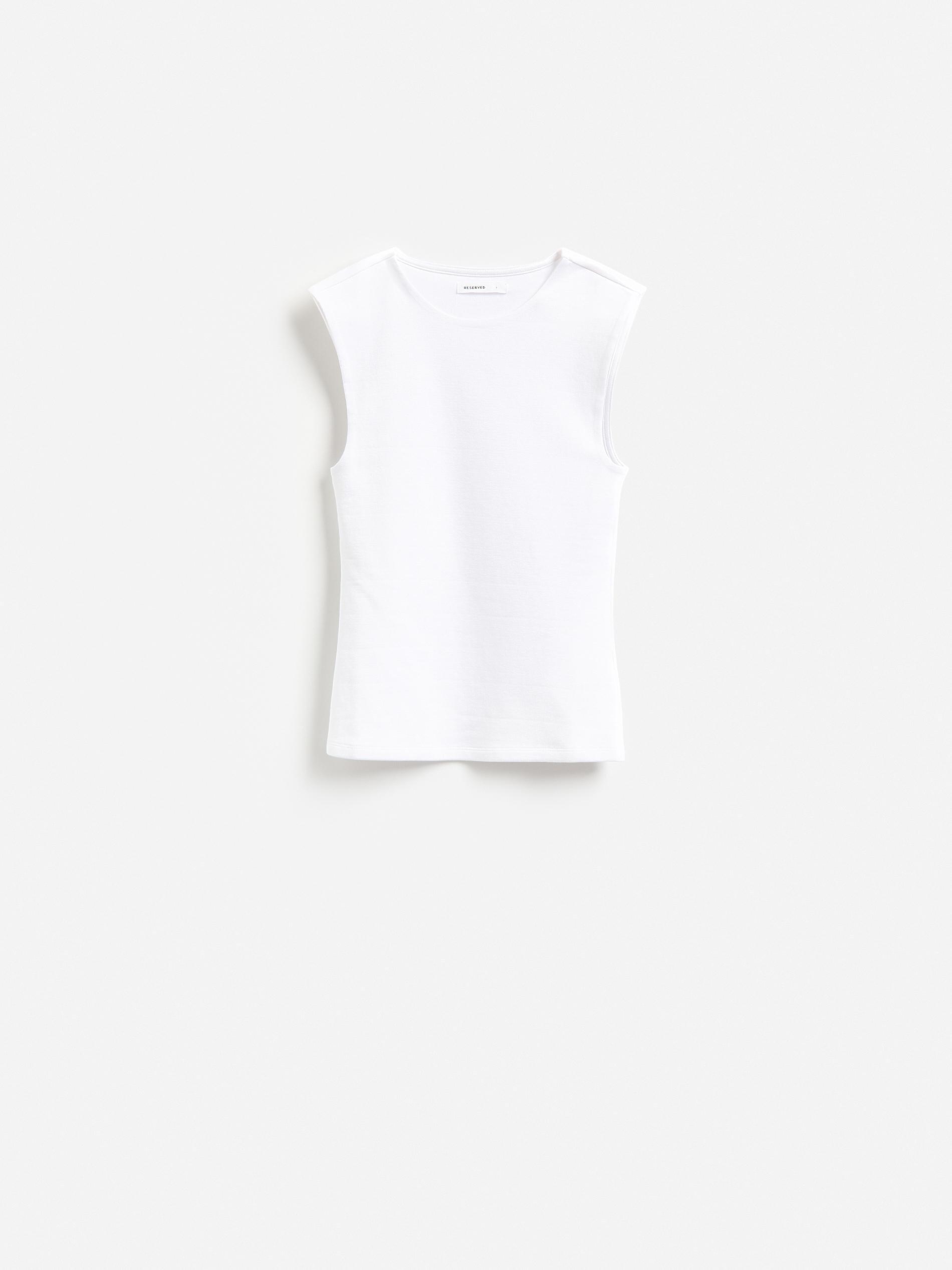 White Cotton Top, White, large image number 4