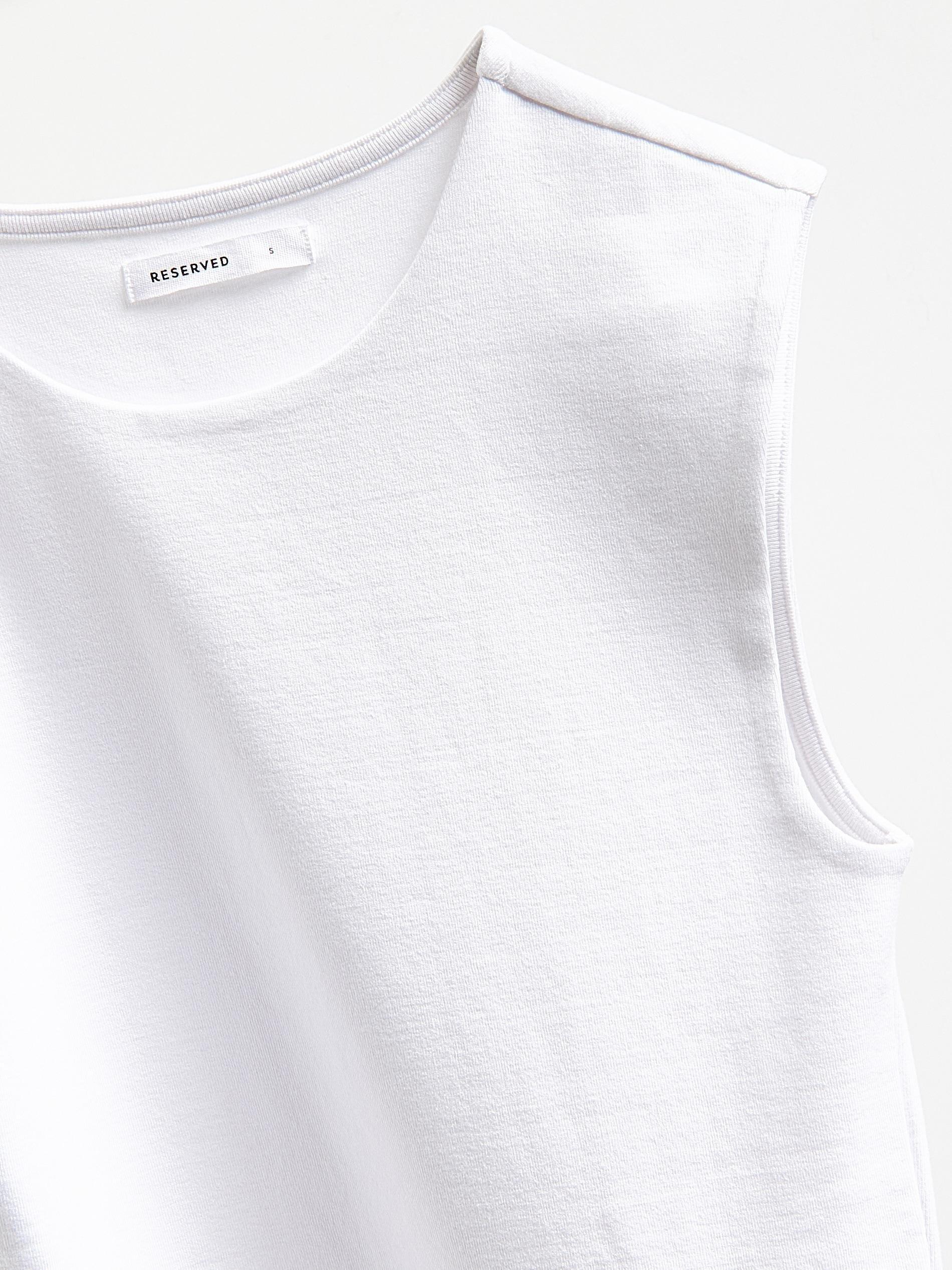 White Cotton Top, White, large image number 5