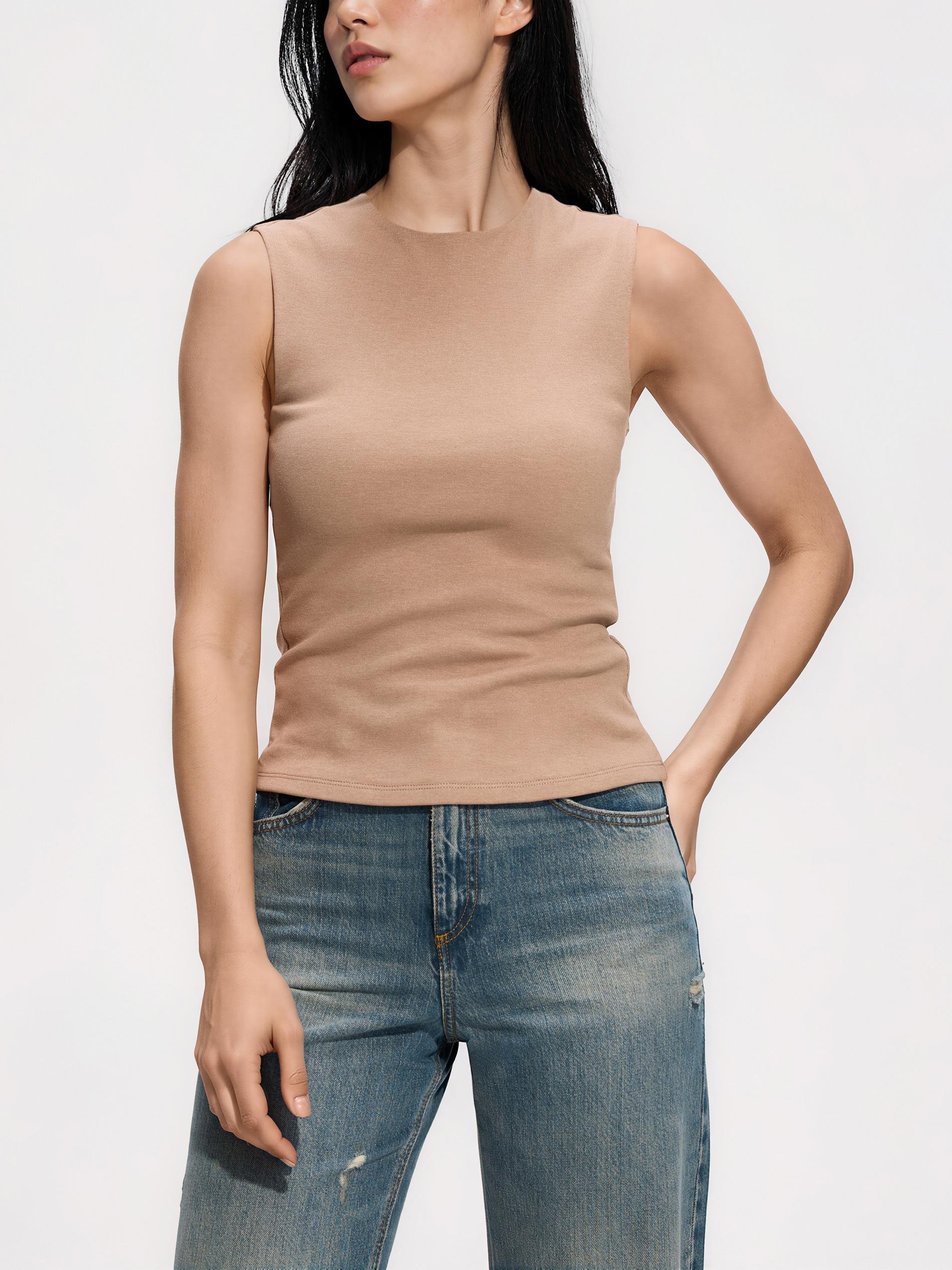 Brown Cotton Top, Brown, medium