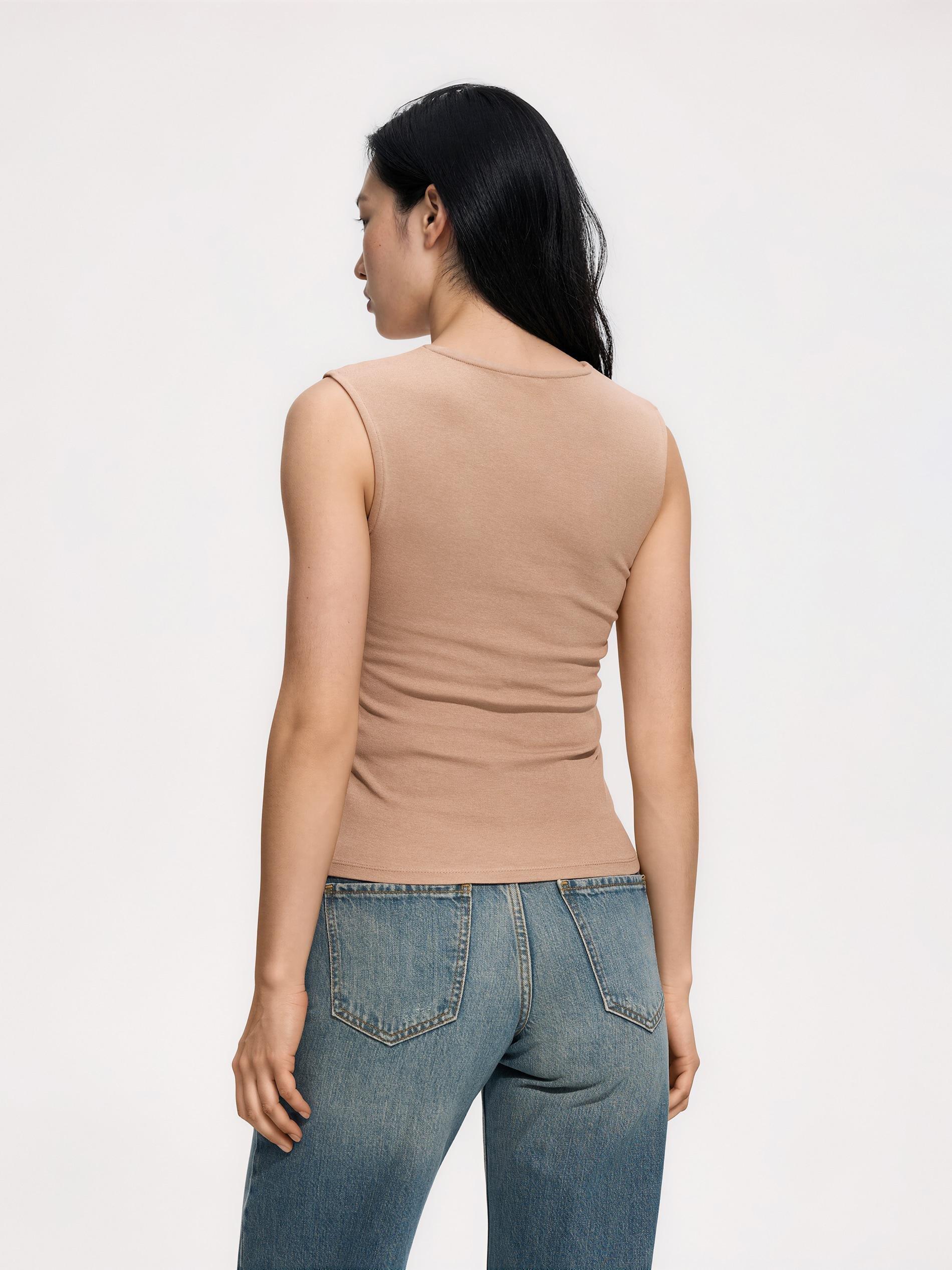 Brown Cotton Top, Brown, large image number 3