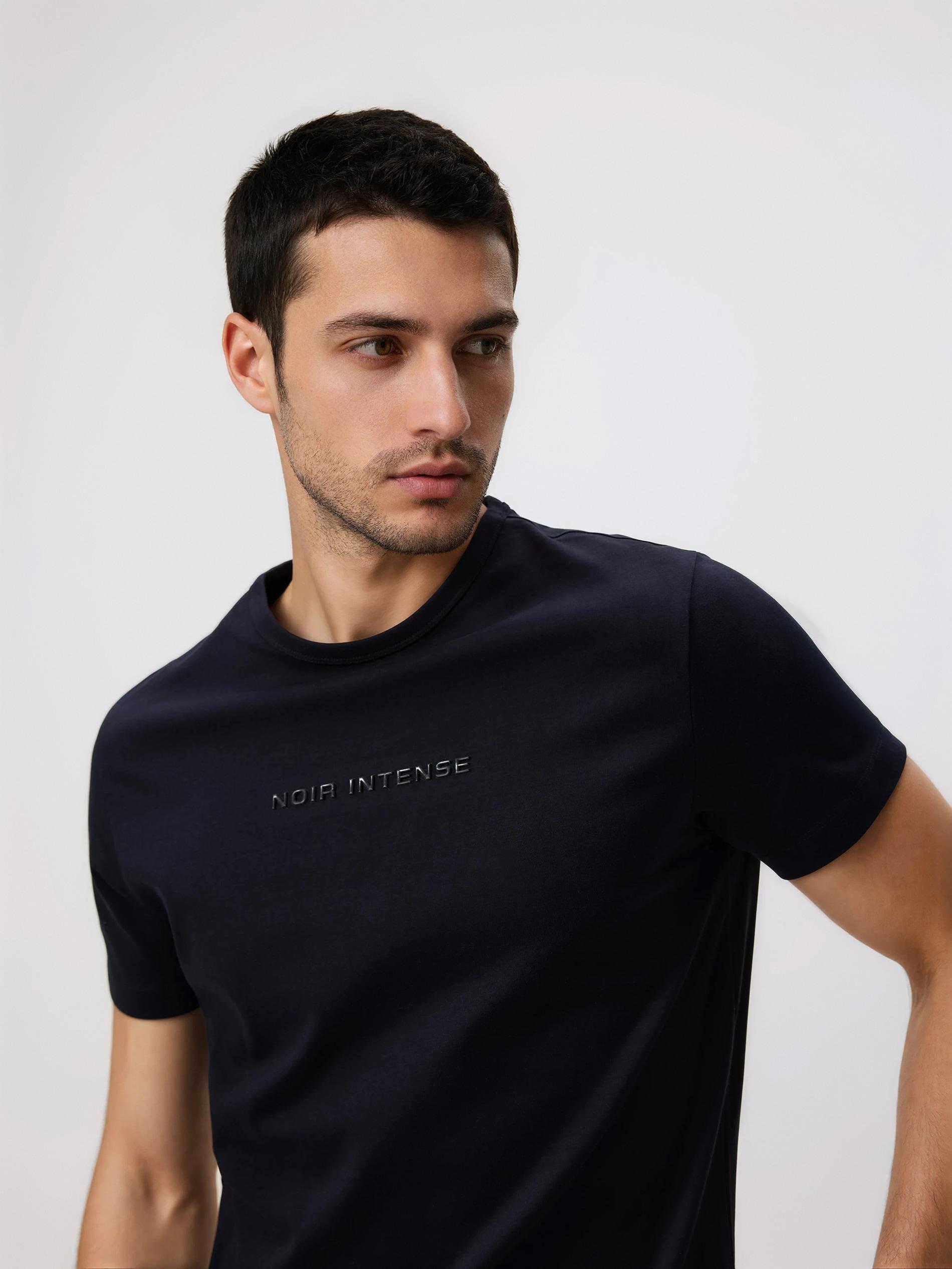 Black Slim Fit T-Shirt With Print, Black, large image number 2