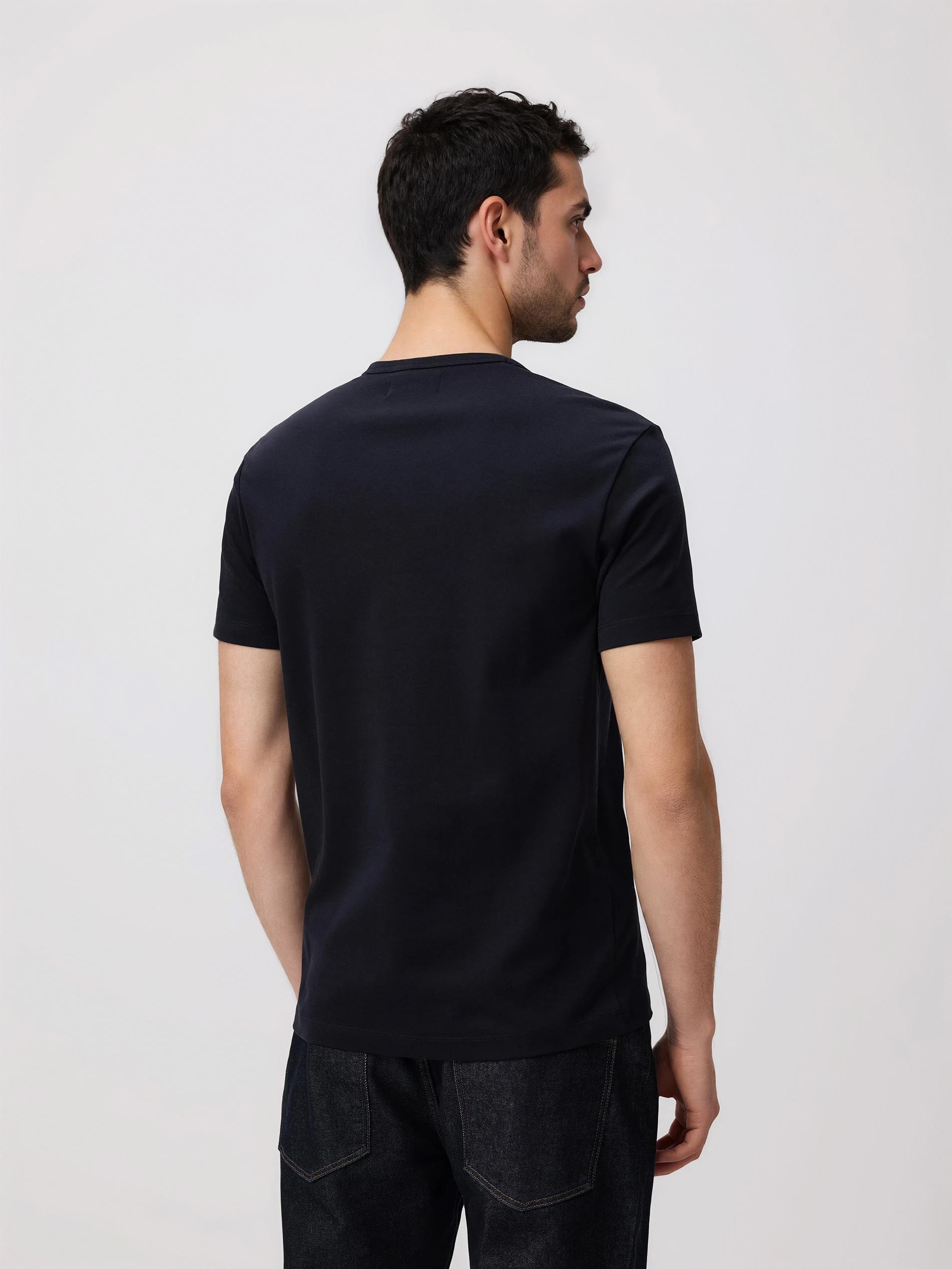 Black Slim Fit T-Shirt With Print, Black, large image number 3