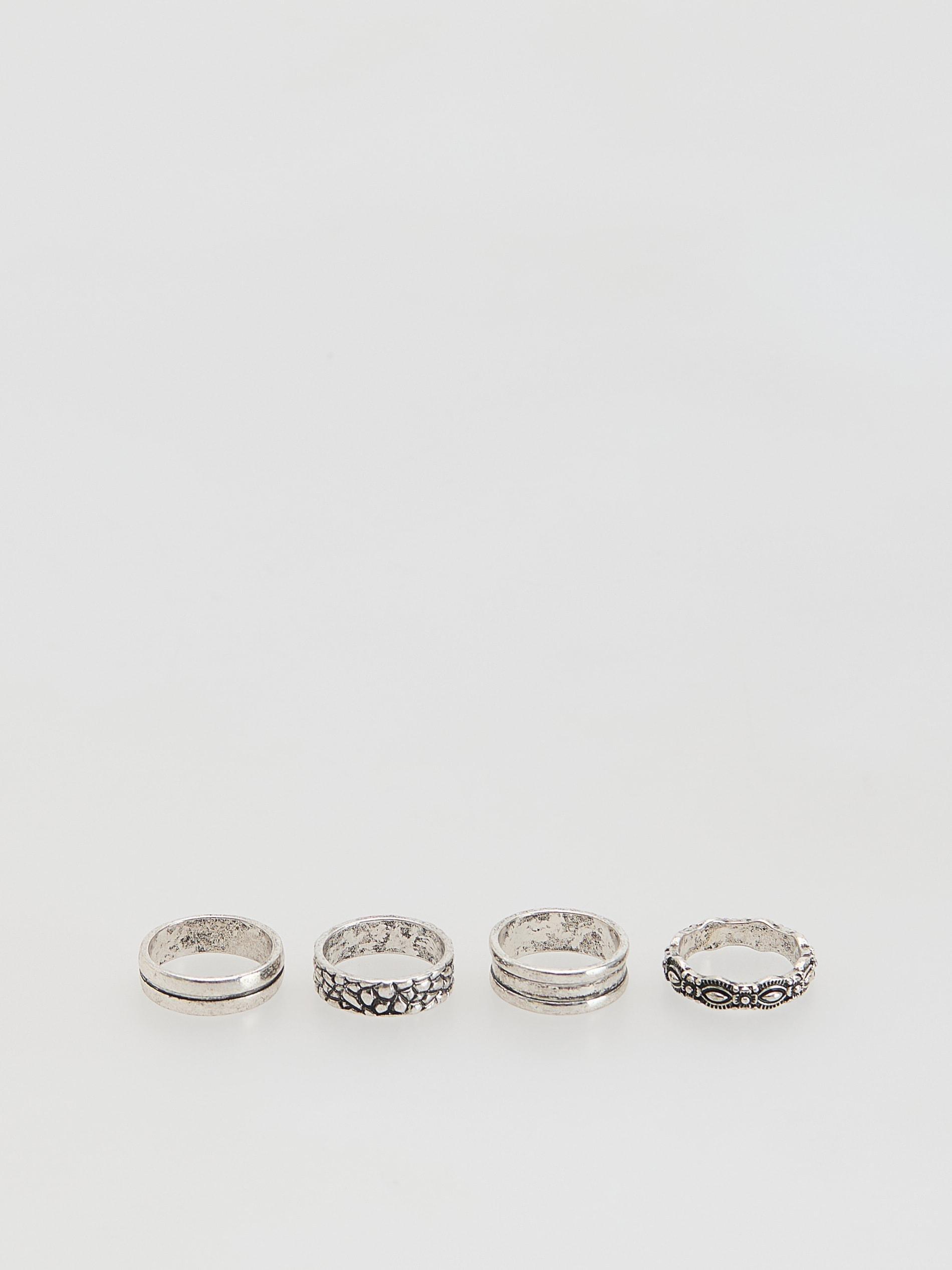 Silver Rings Set, Silver, medium