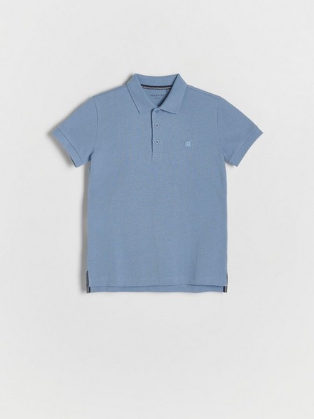 Reserved - Blue Polo Shirt With Embroidery Detail