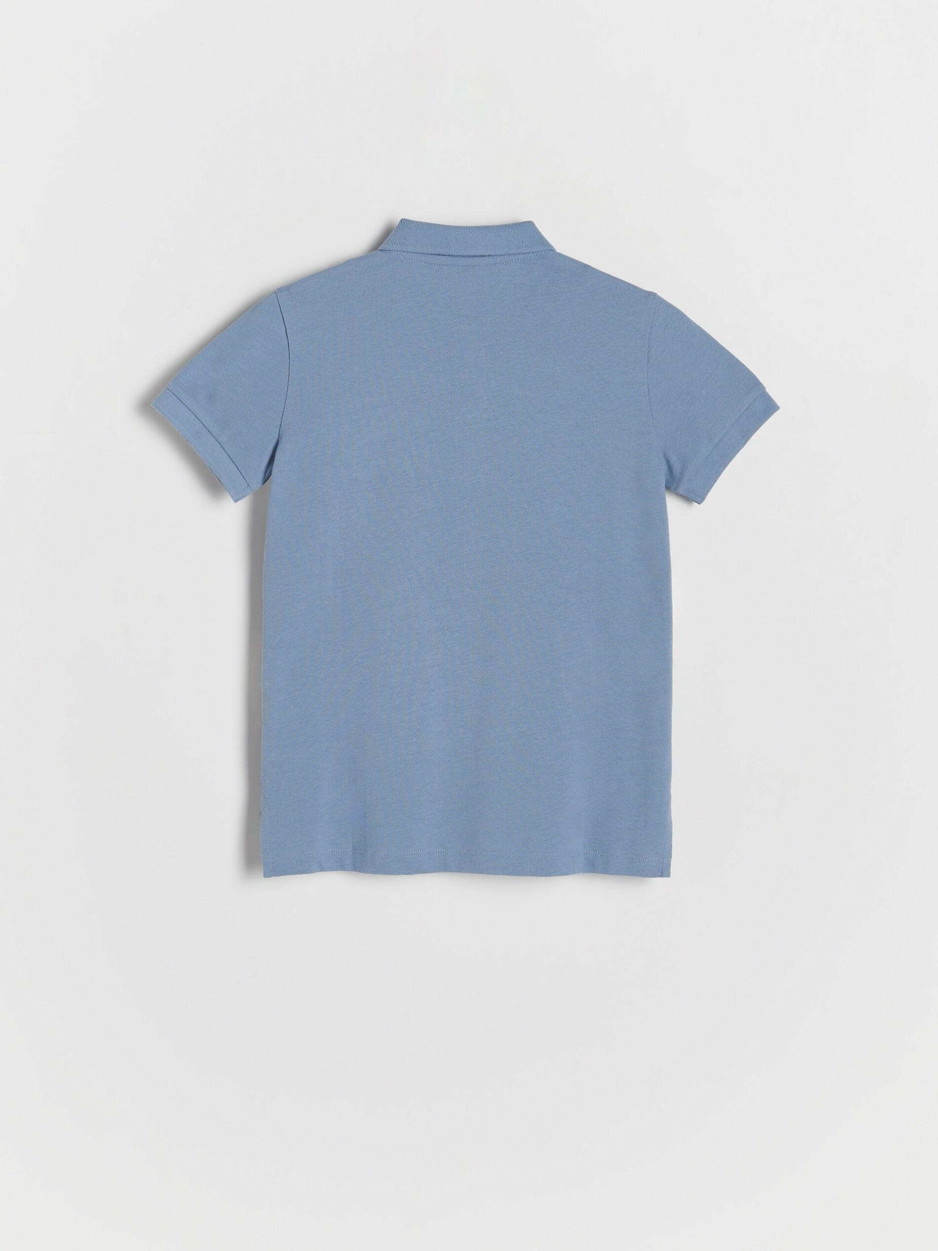 Reserved - Blue Polo Shirt With Embroidery Detail