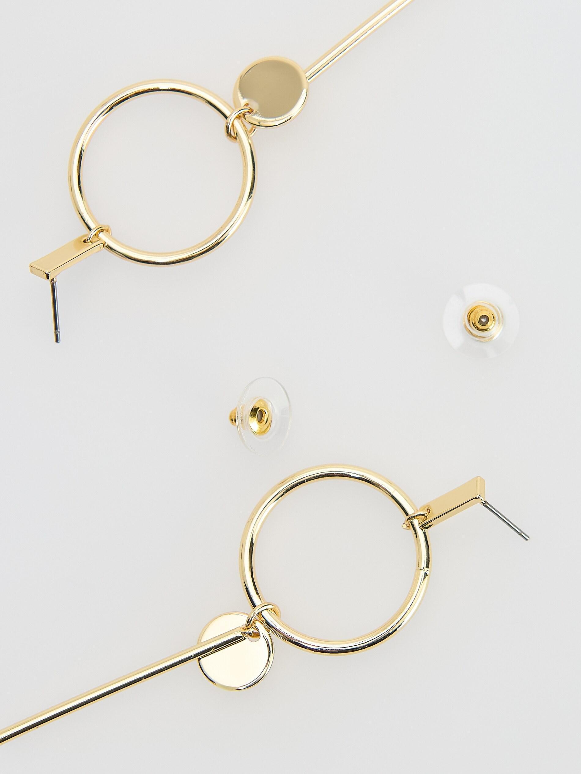 Gold Earrings, Golden, medium