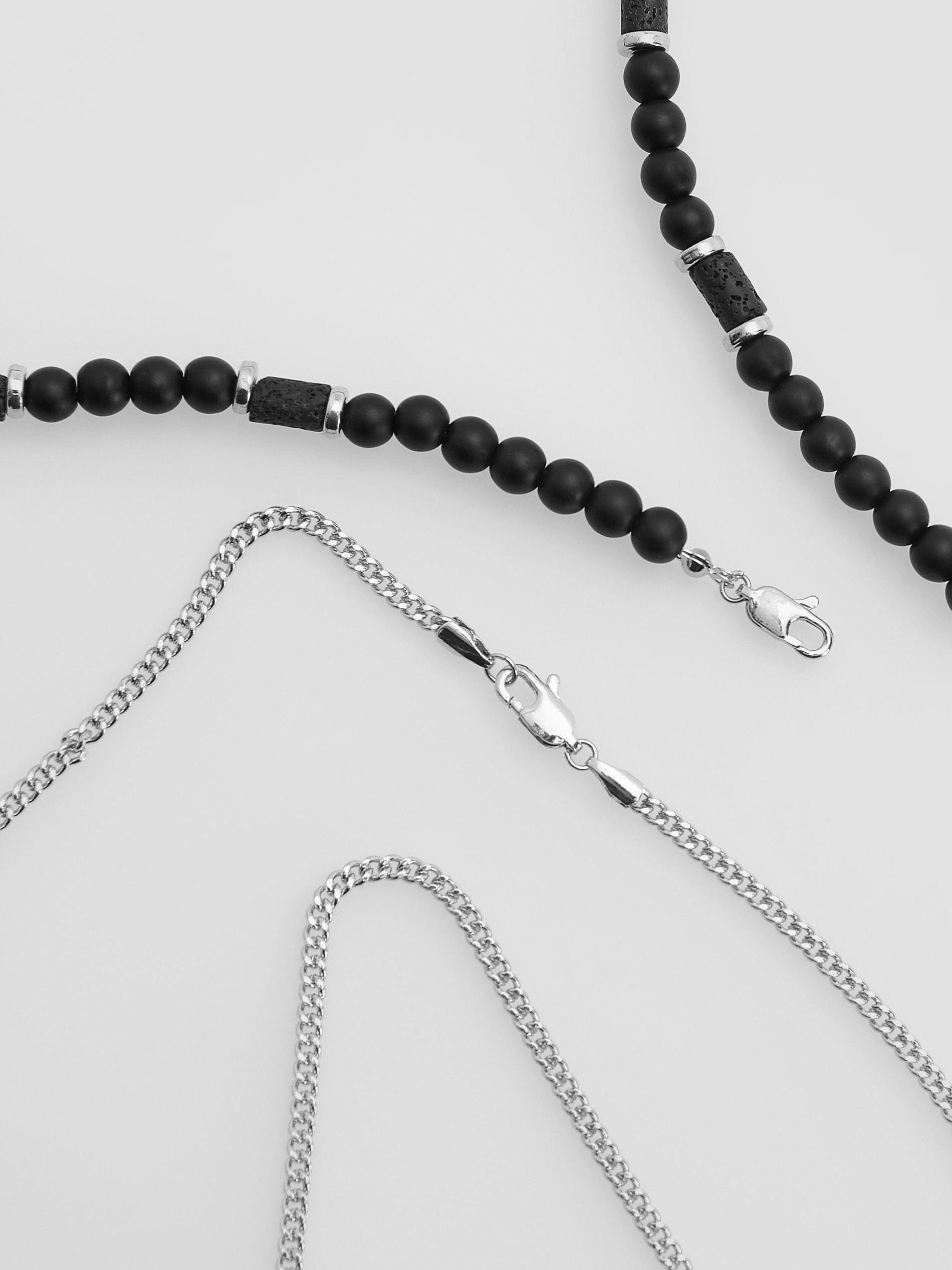 Black Two-Necklace Set, Black, large image number 1