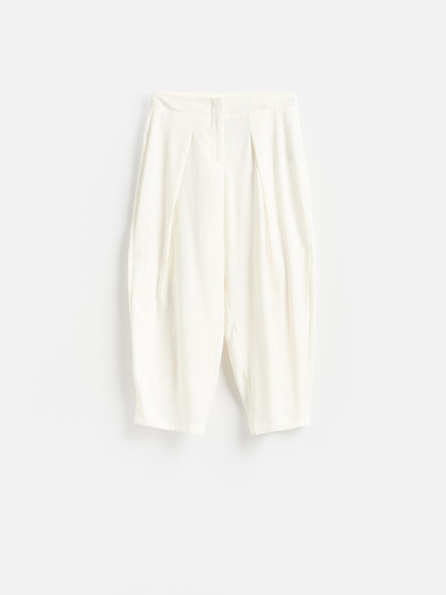 Cream Barrel Trousers With Modal, Ivory, large image number 4