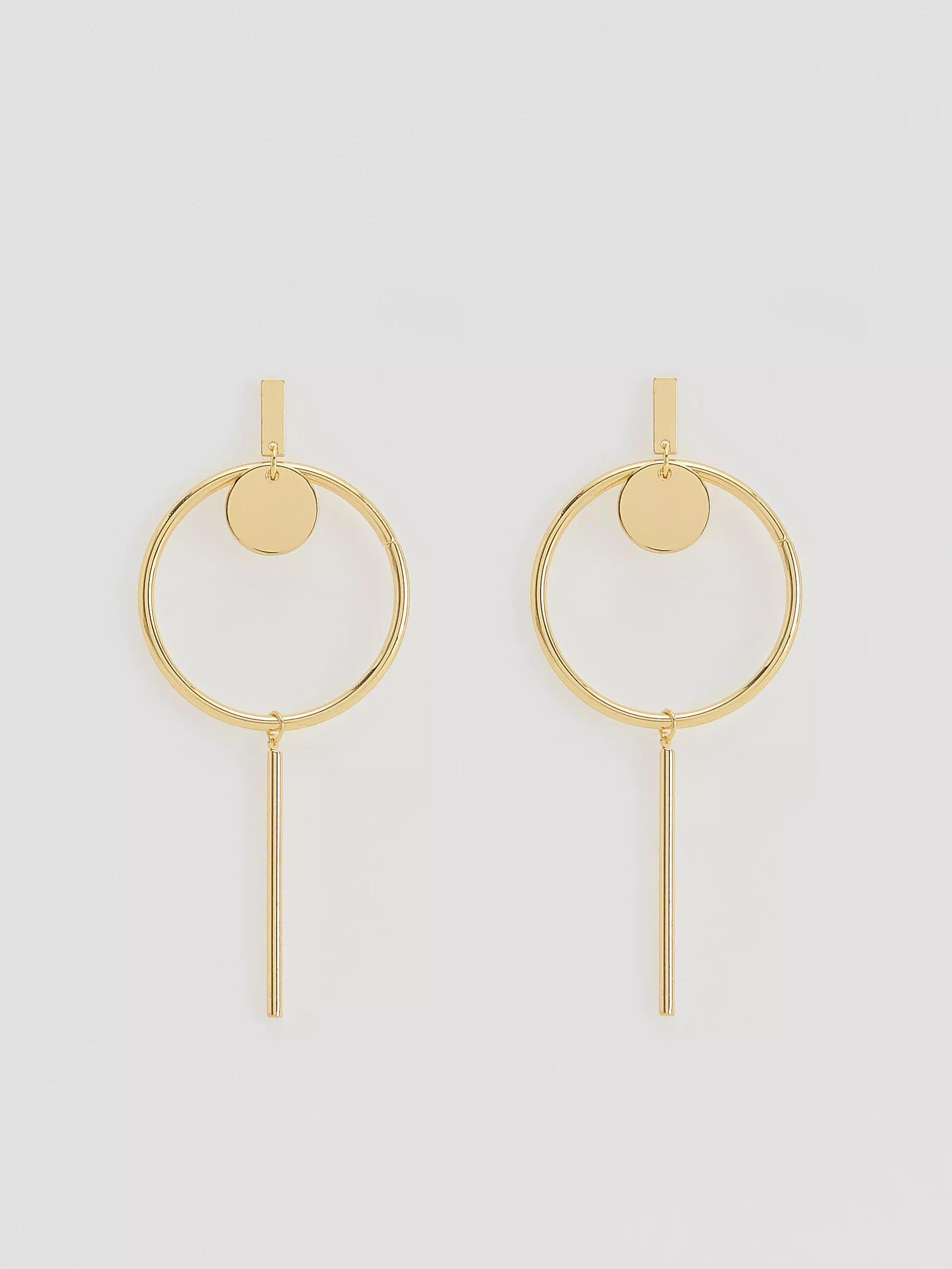 Gold Dangle Earrings, Golden, large image number 0