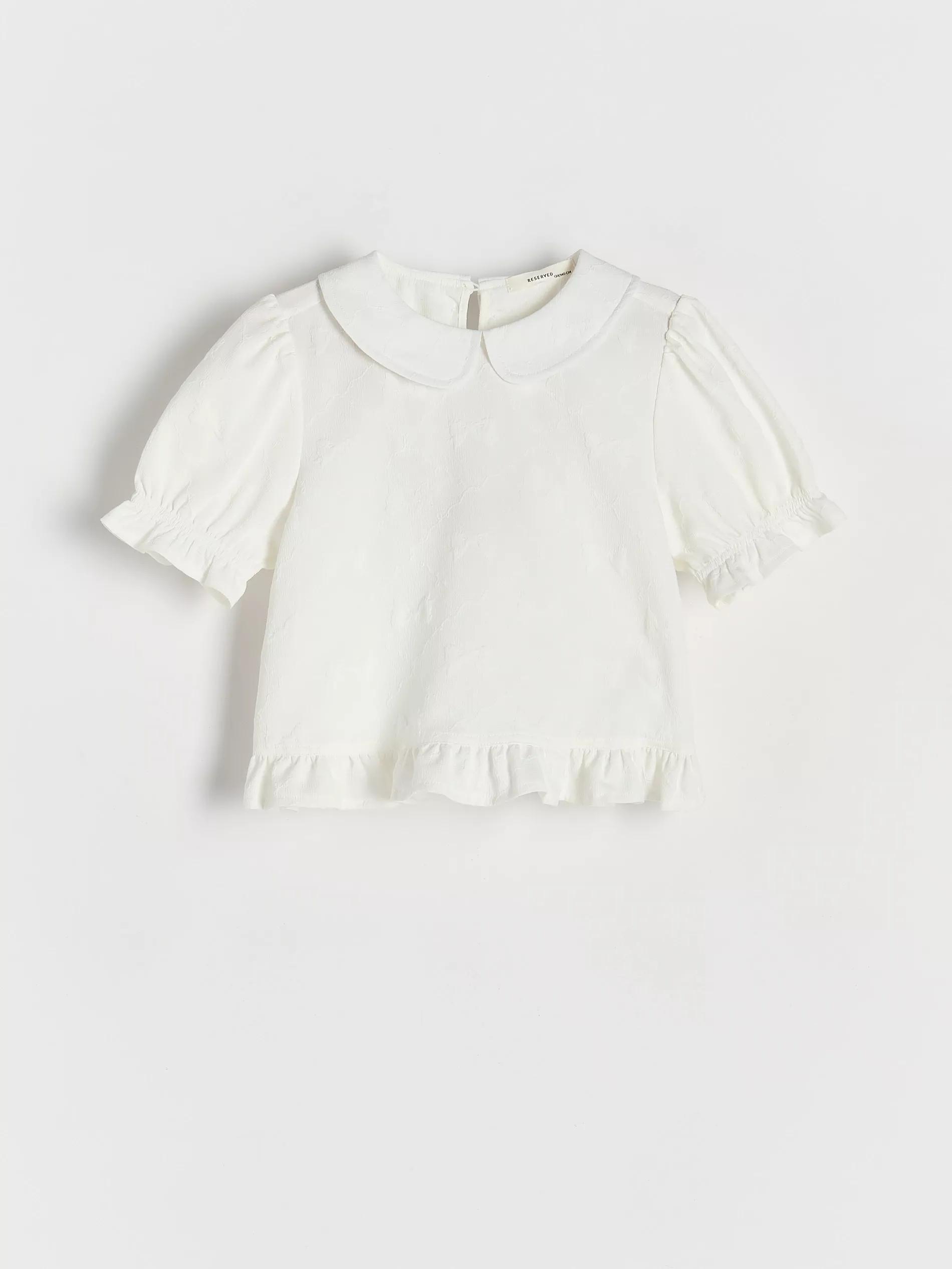 Cream Embroidery Blouse, Kids Girls, , large image number 0