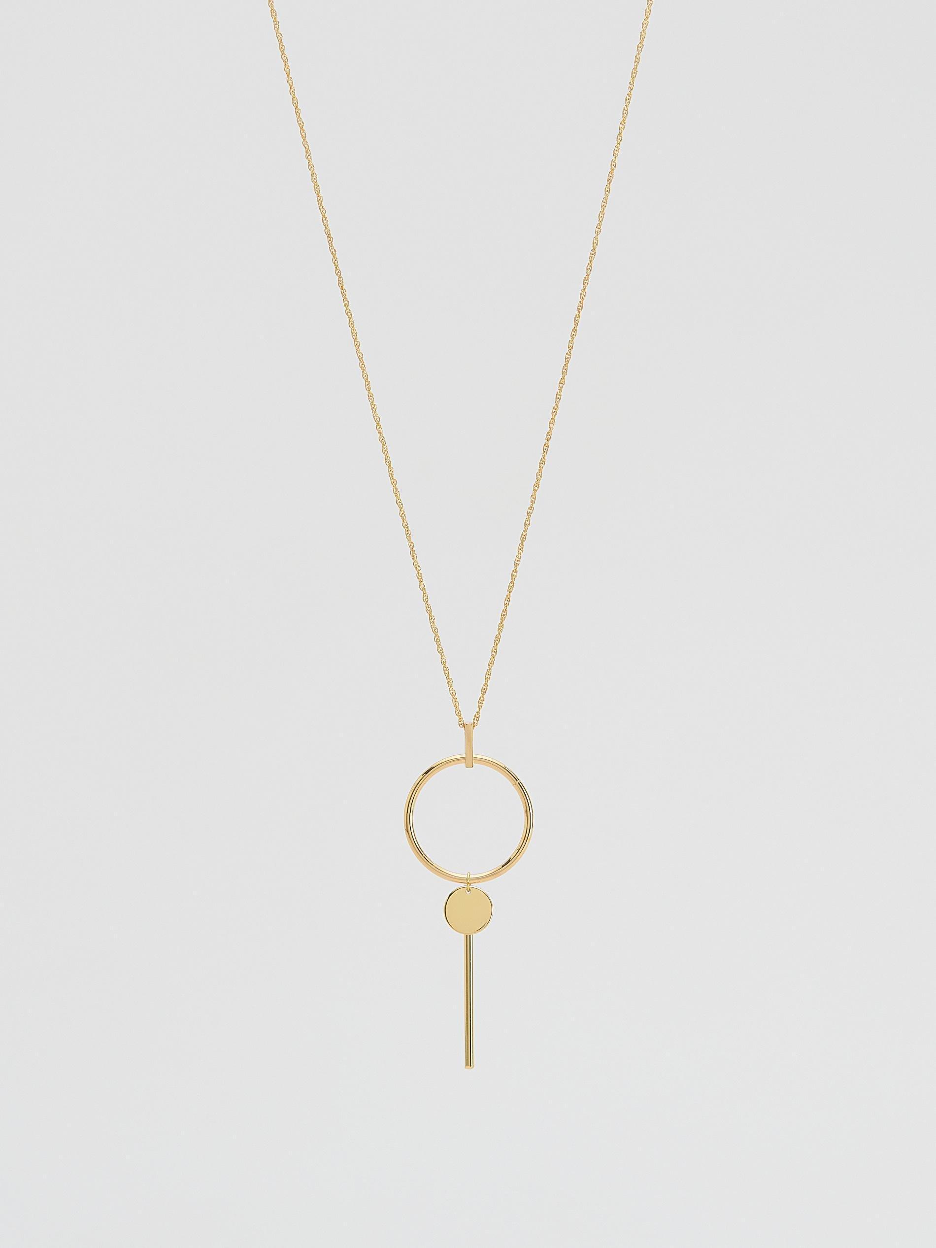 Gold Necklace With Pendant, Golden, large image number 0