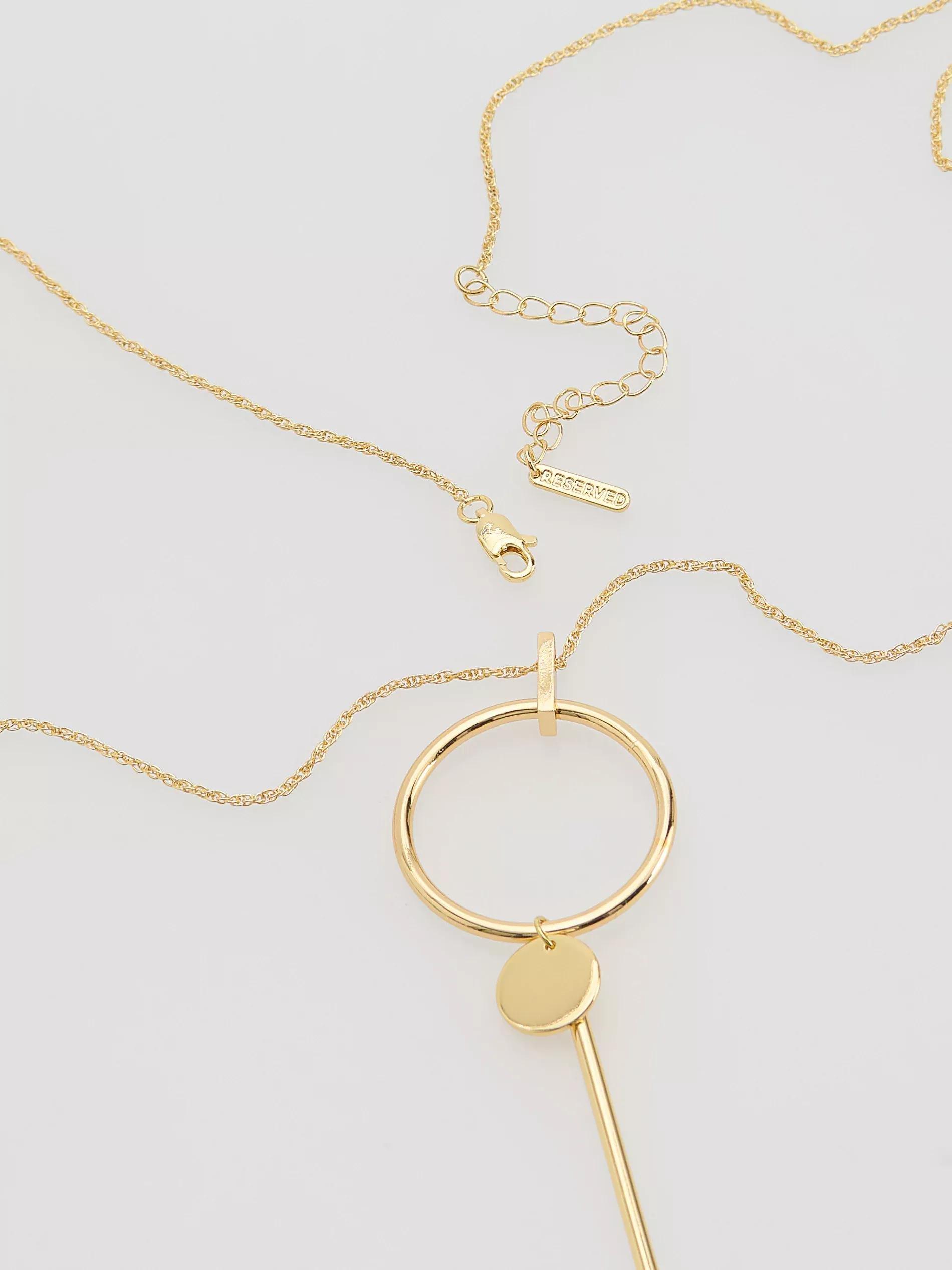 Gold Necklace With Pendant, Golden, large image number 1