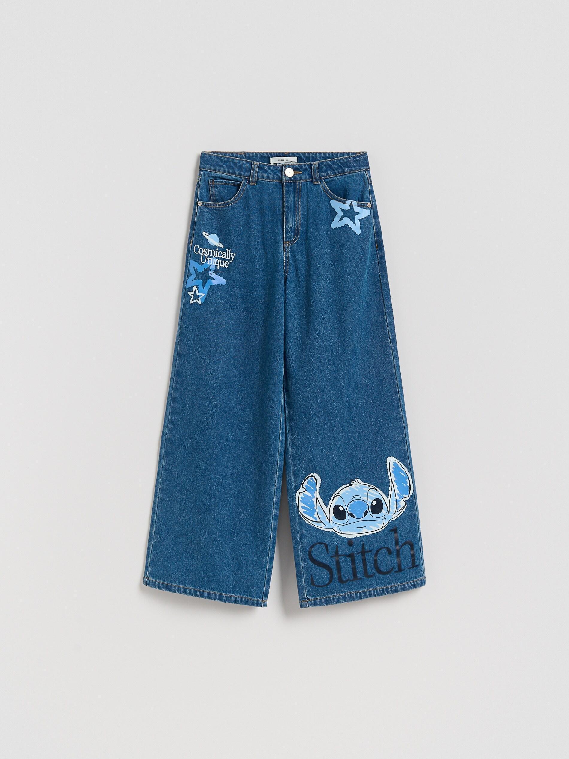 Blue Jeans Lilo & Stitch Super Wide-Leg Jeans, Kids Girls, Blue, large image number 0