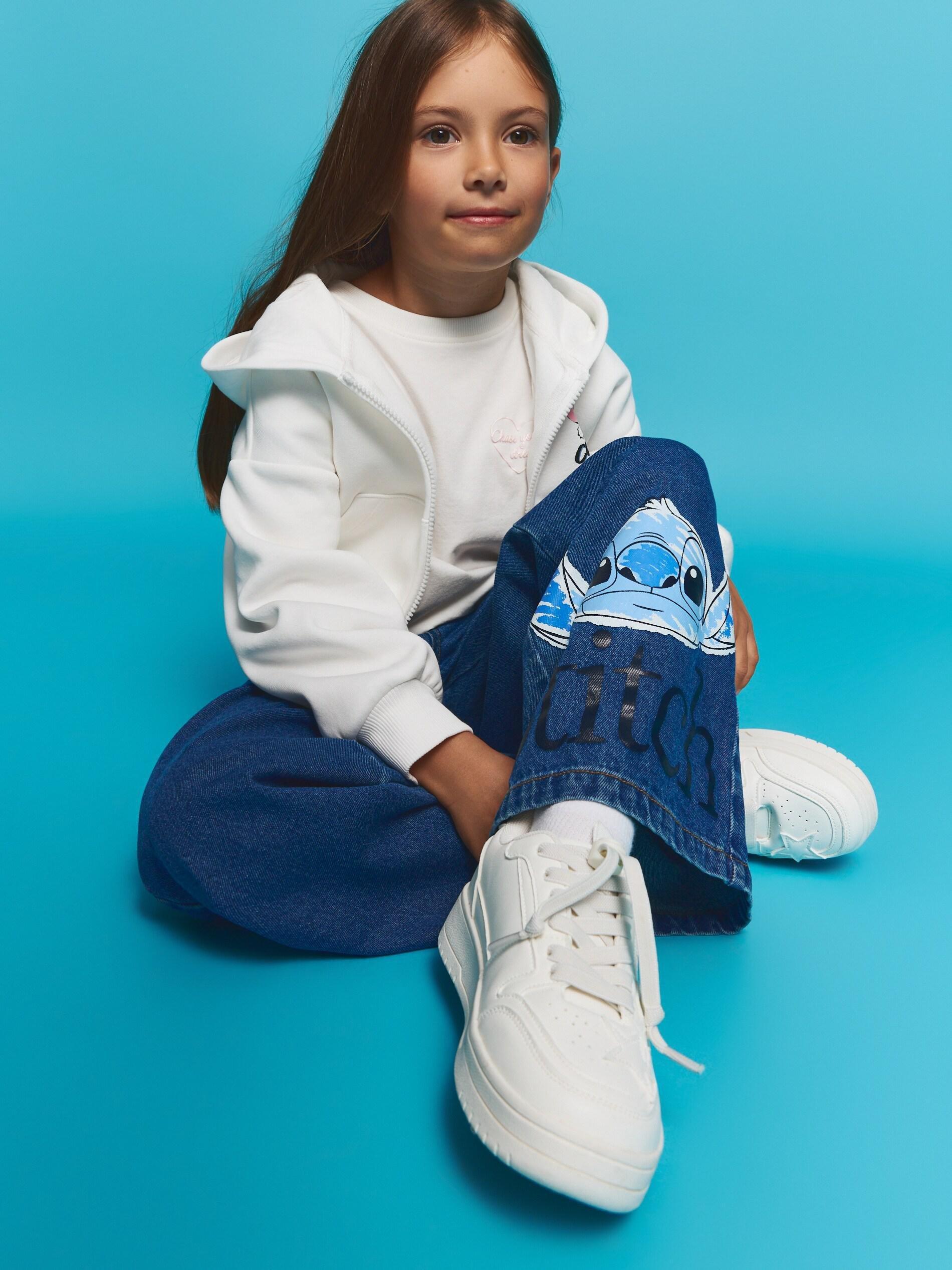 Blue Jeans Lilo & Stitch Super Wide-Leg Jeans, Kids Girls, Blue, large image number 4