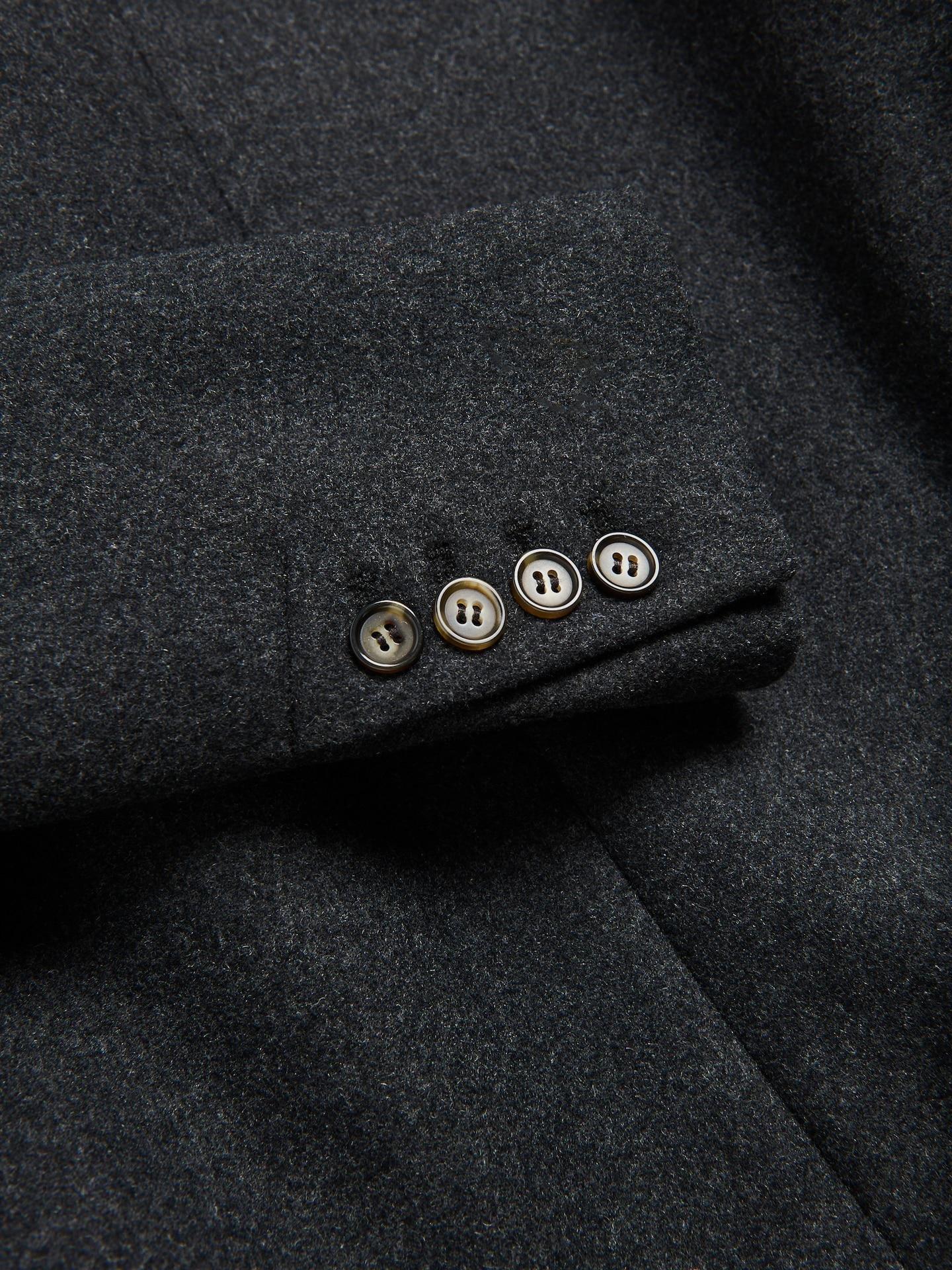 Black Wool Blend Coat, Black, large image number 5