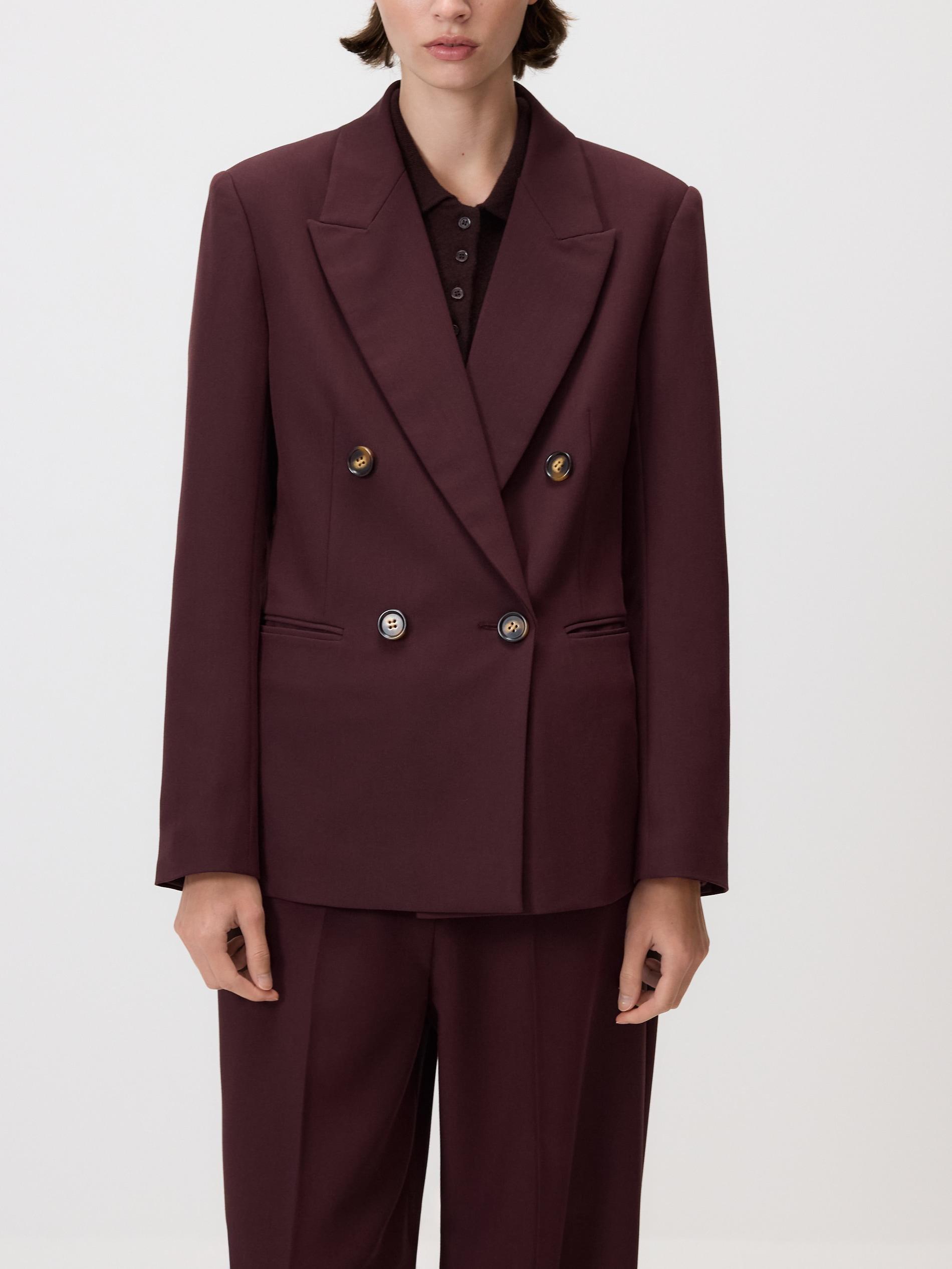 Burgundy Double-Breasted Jacket, Purple, large image number 3