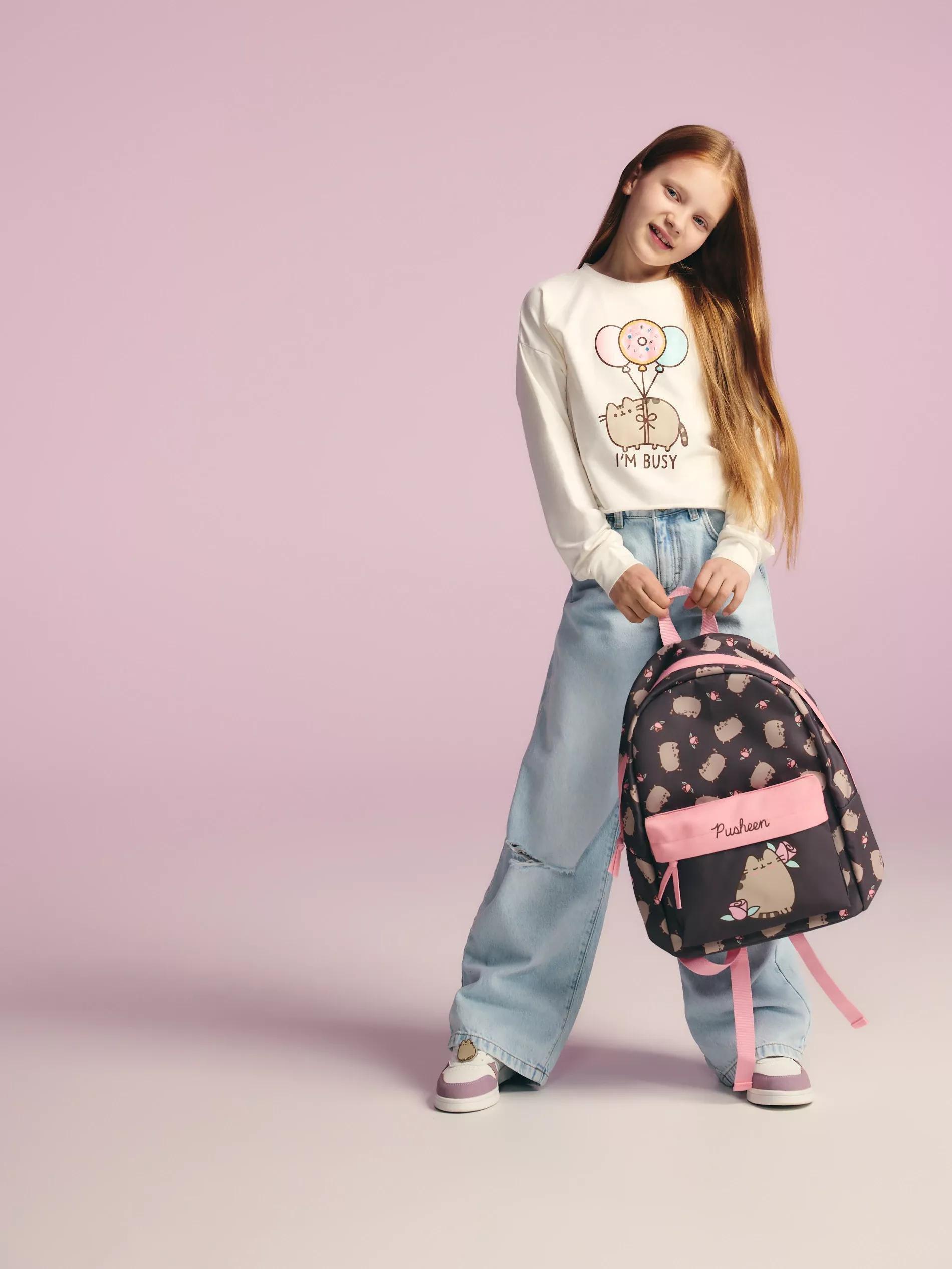 DARK GREY Pusheen backpack, Grey, large image number 0
