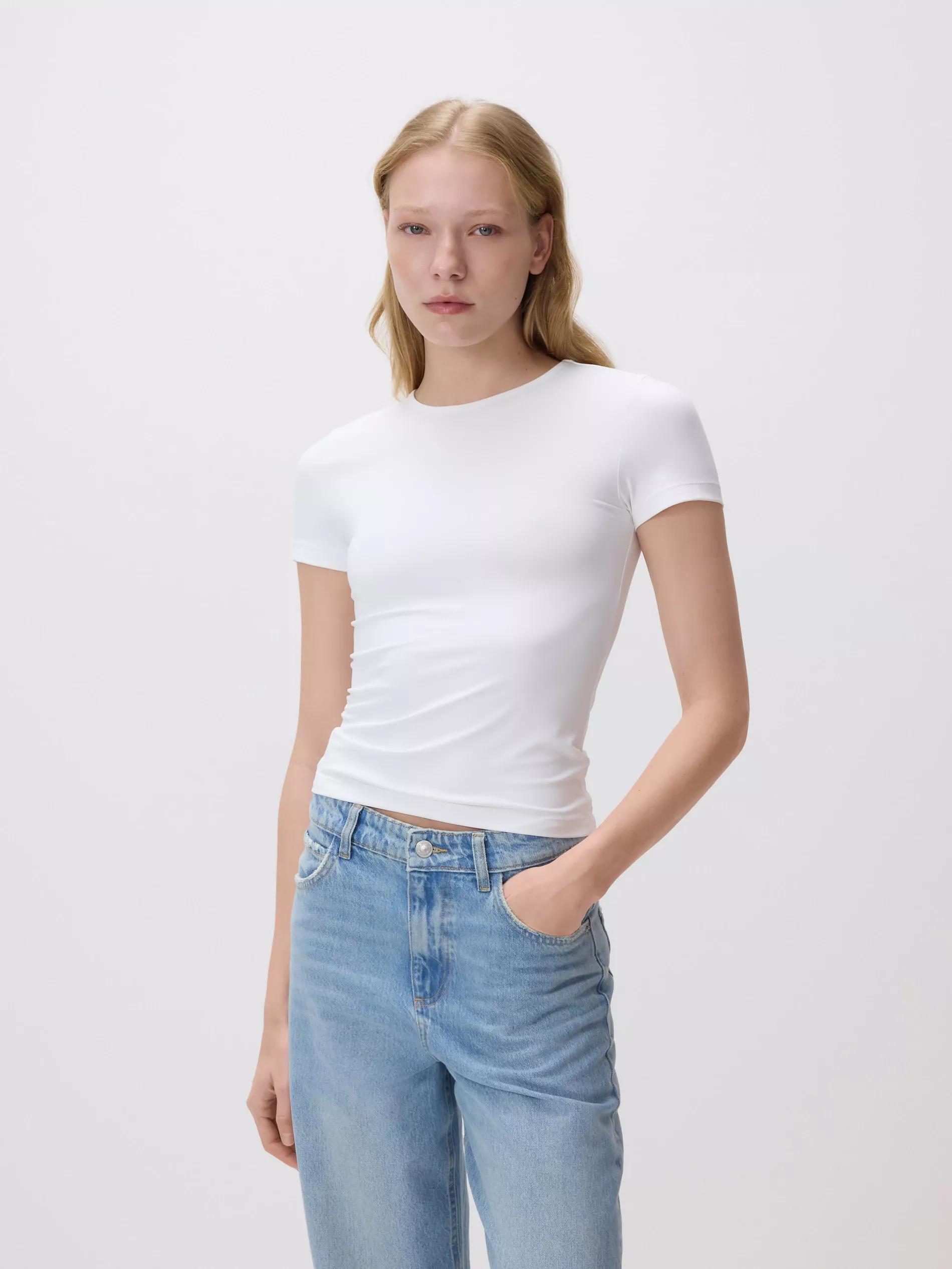 White Plain T-Shirt, White, medium