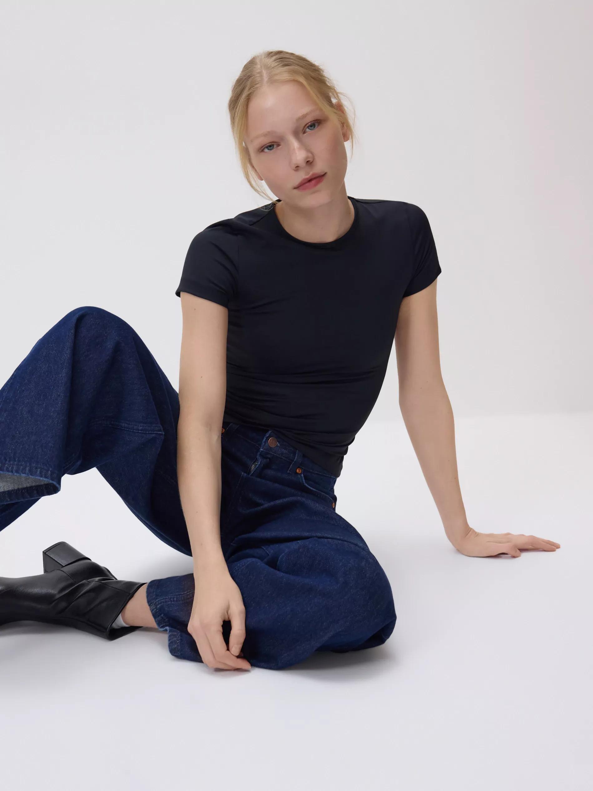 Black Plain T-Shirt, Black, large image number 1