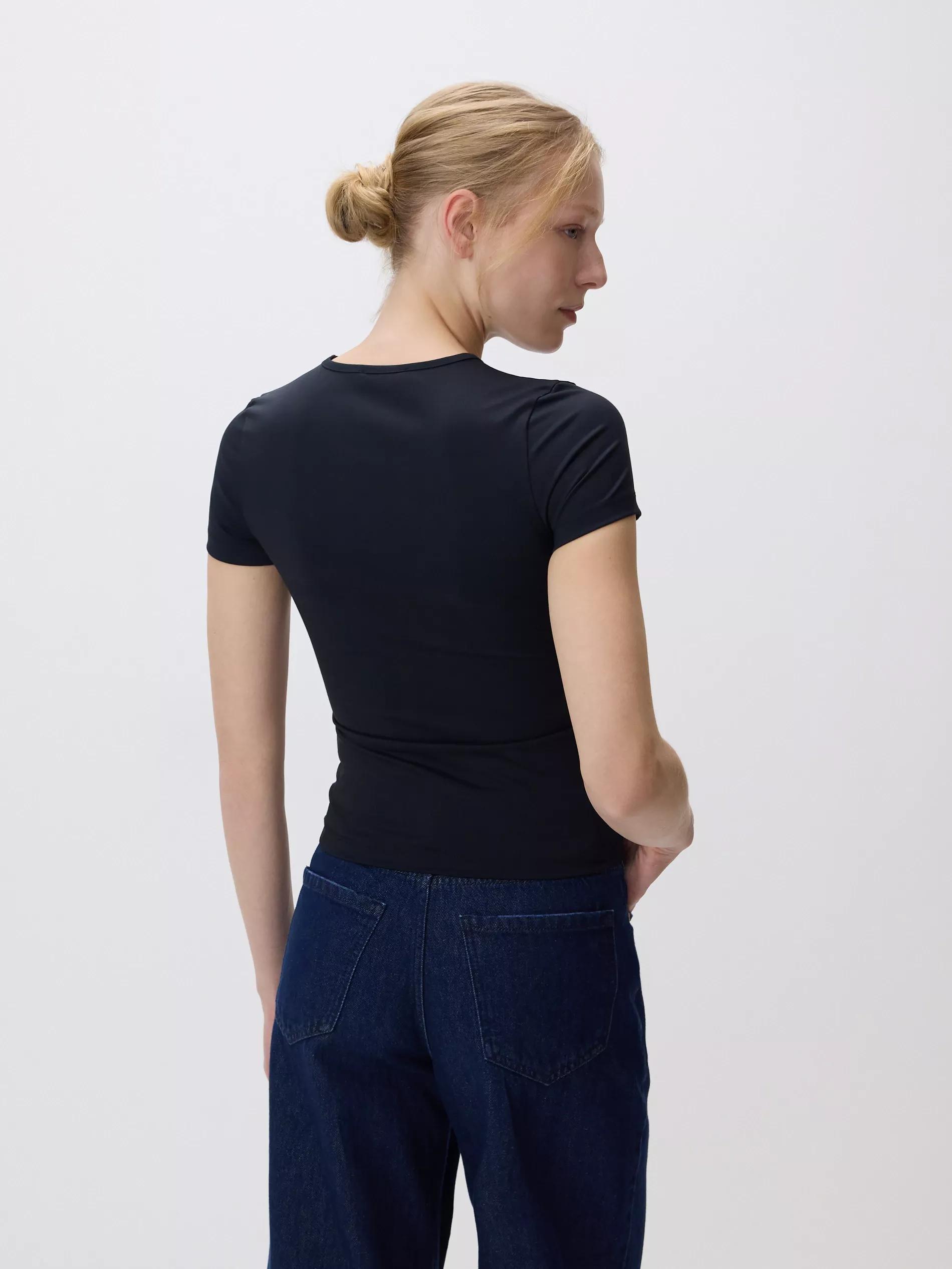 Black Plain T-Shirt, Black, large image number 2