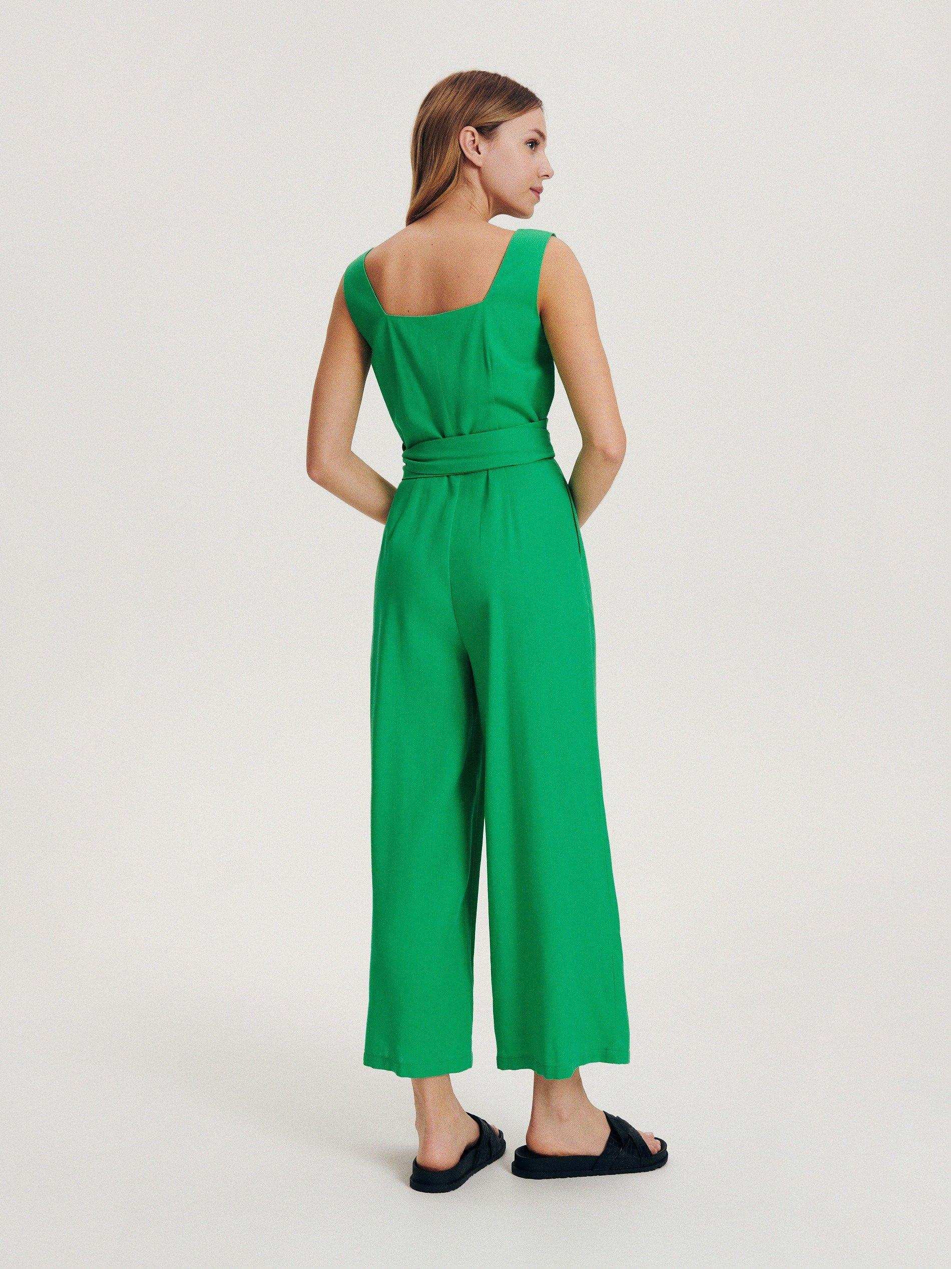 Green Viscose Rich Jumpsuit, , large image number 2