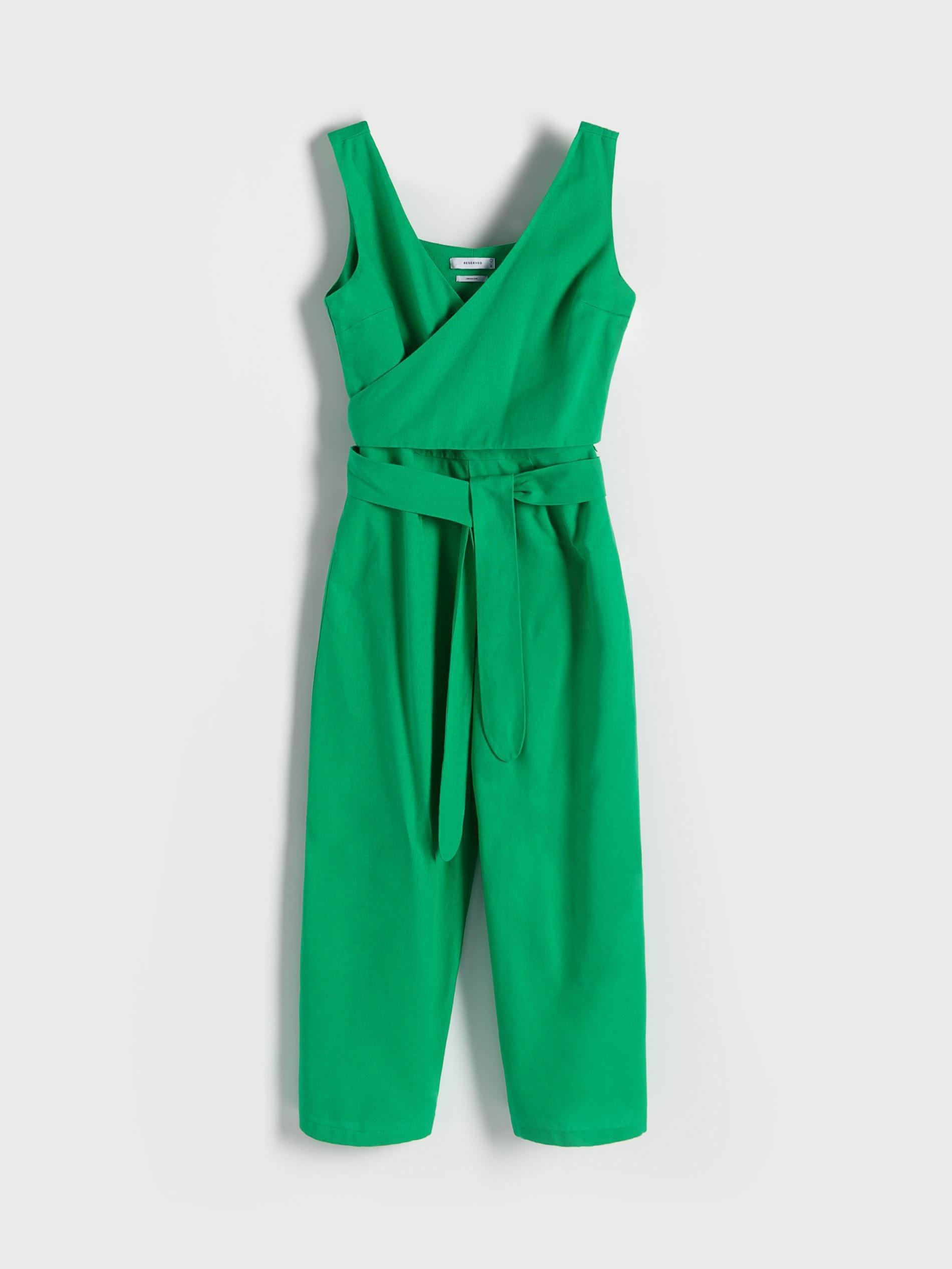 Green Viscose Rich Jumpsuit, , large image number 3