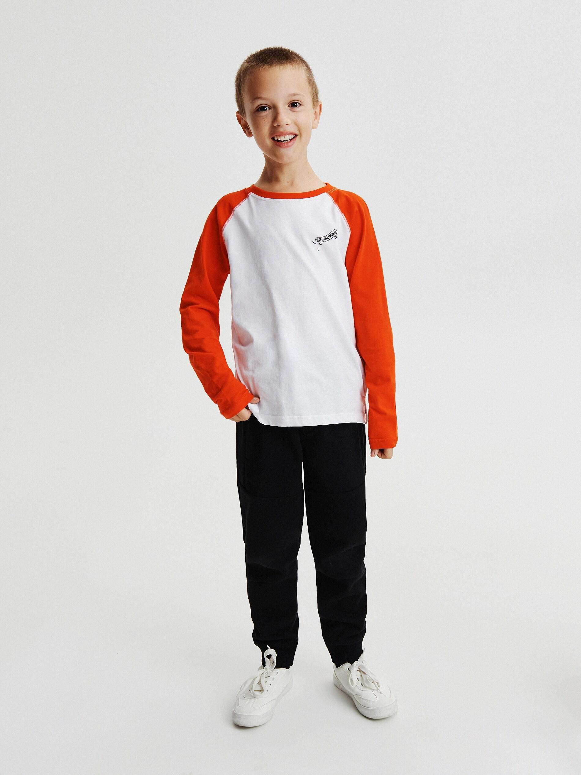 White Long Sleeve T-Shirt With Print, Kids Boys, , large image number 2