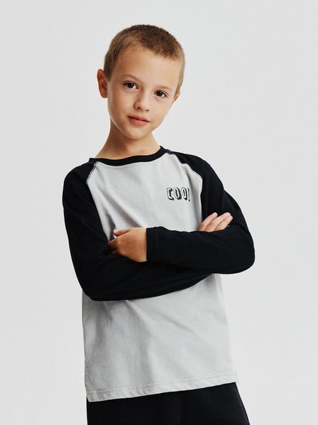 Reserved - Grey Long Sleeve T-Shirt With Print, Kids Boys