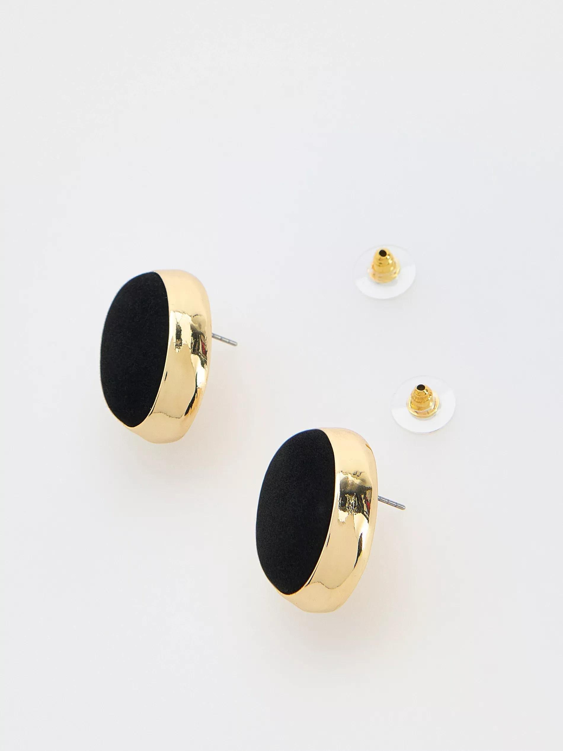 BLACK Stud earrings, Black, large image number 2
