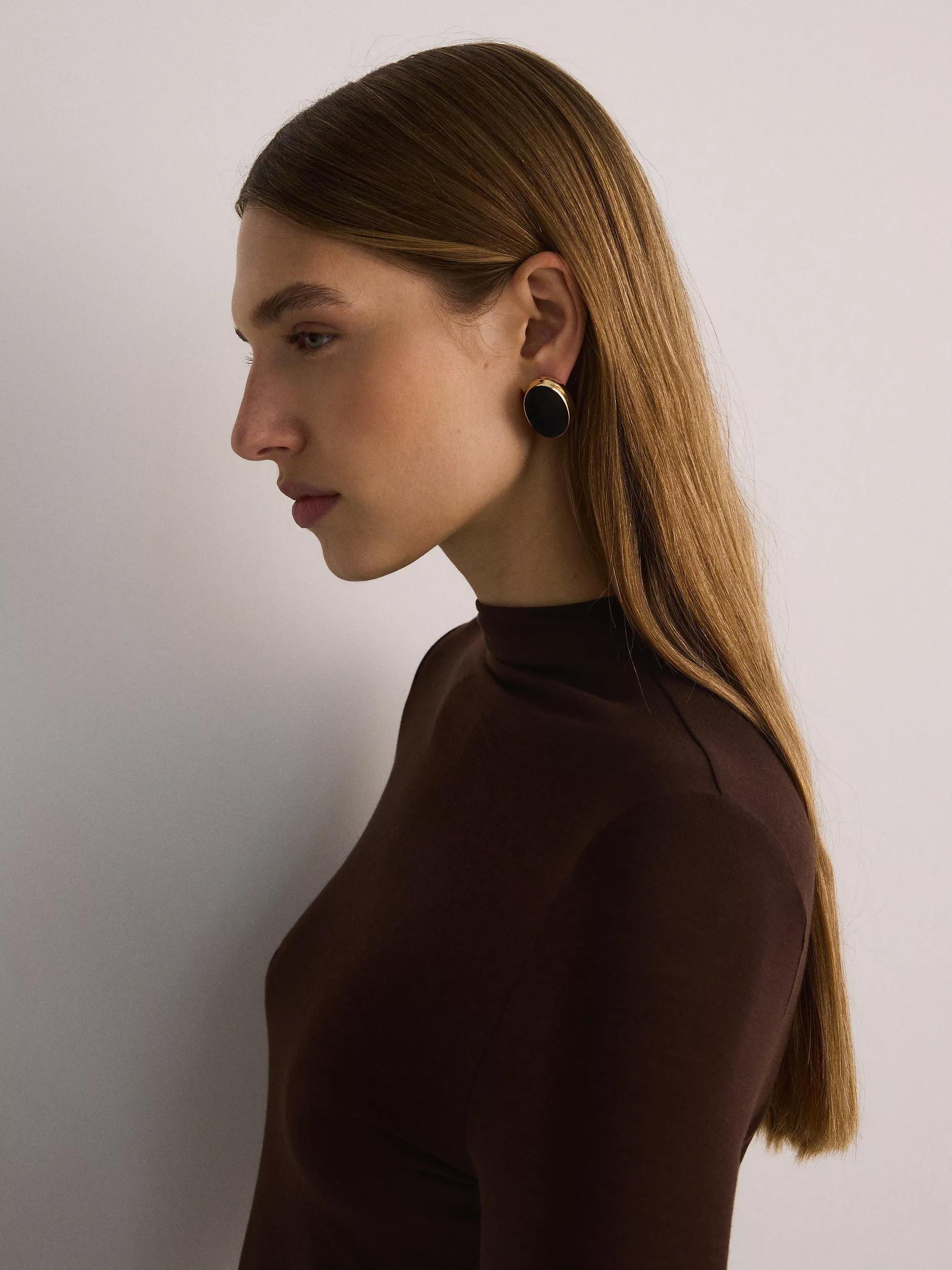 BLACK Stud earrings, Black, large image number 3