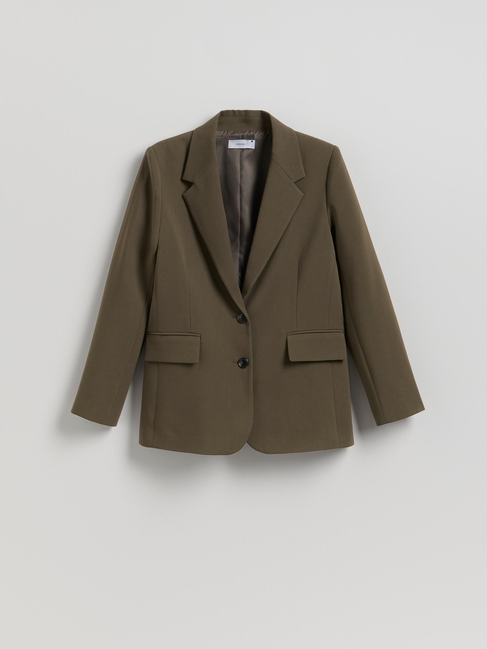 Green Single-Breasted Viscose Blend Blazer, Khaki, large image number 4