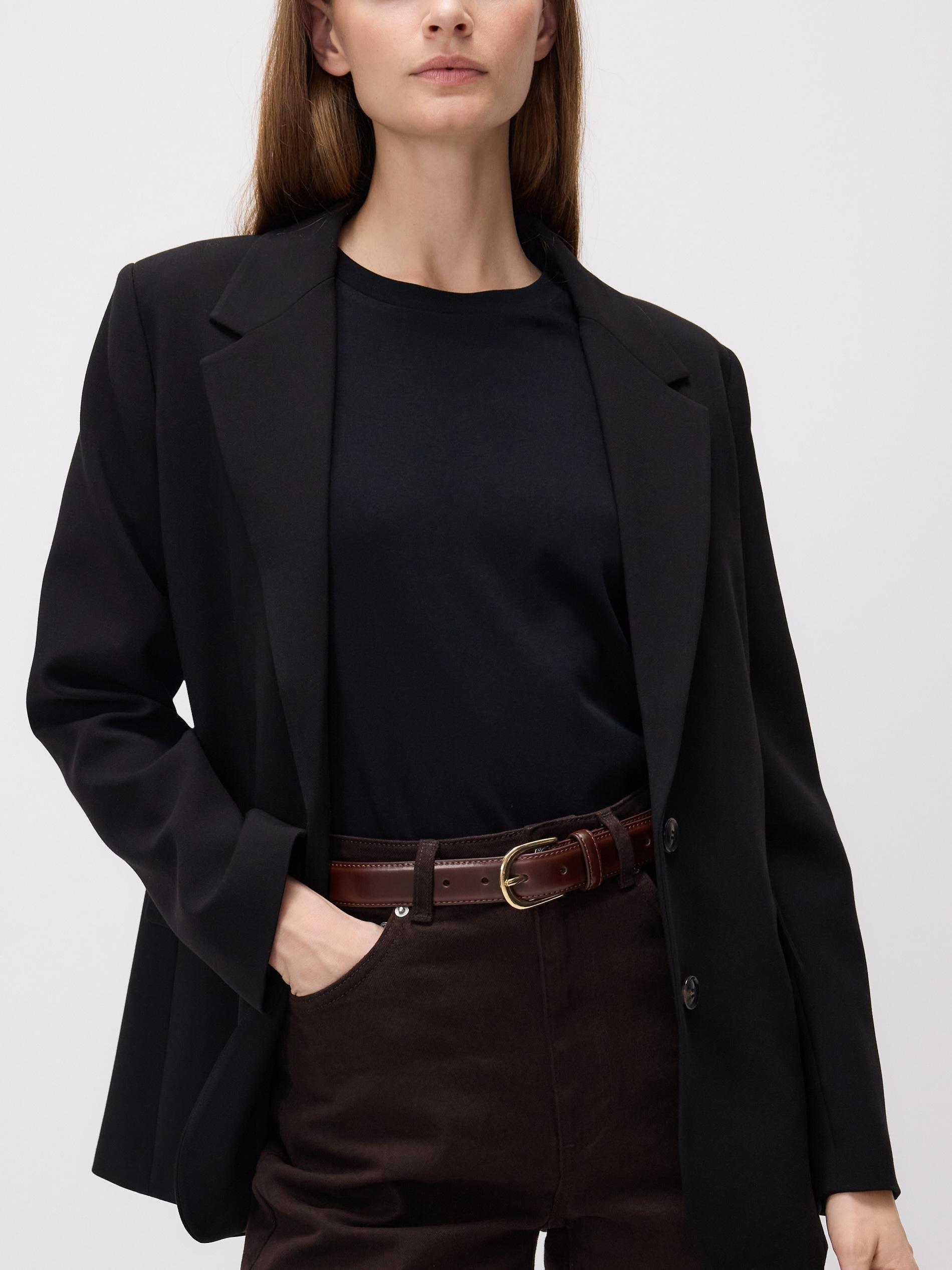 BLACK Single-breasted viscose blend blazer, Black, medium