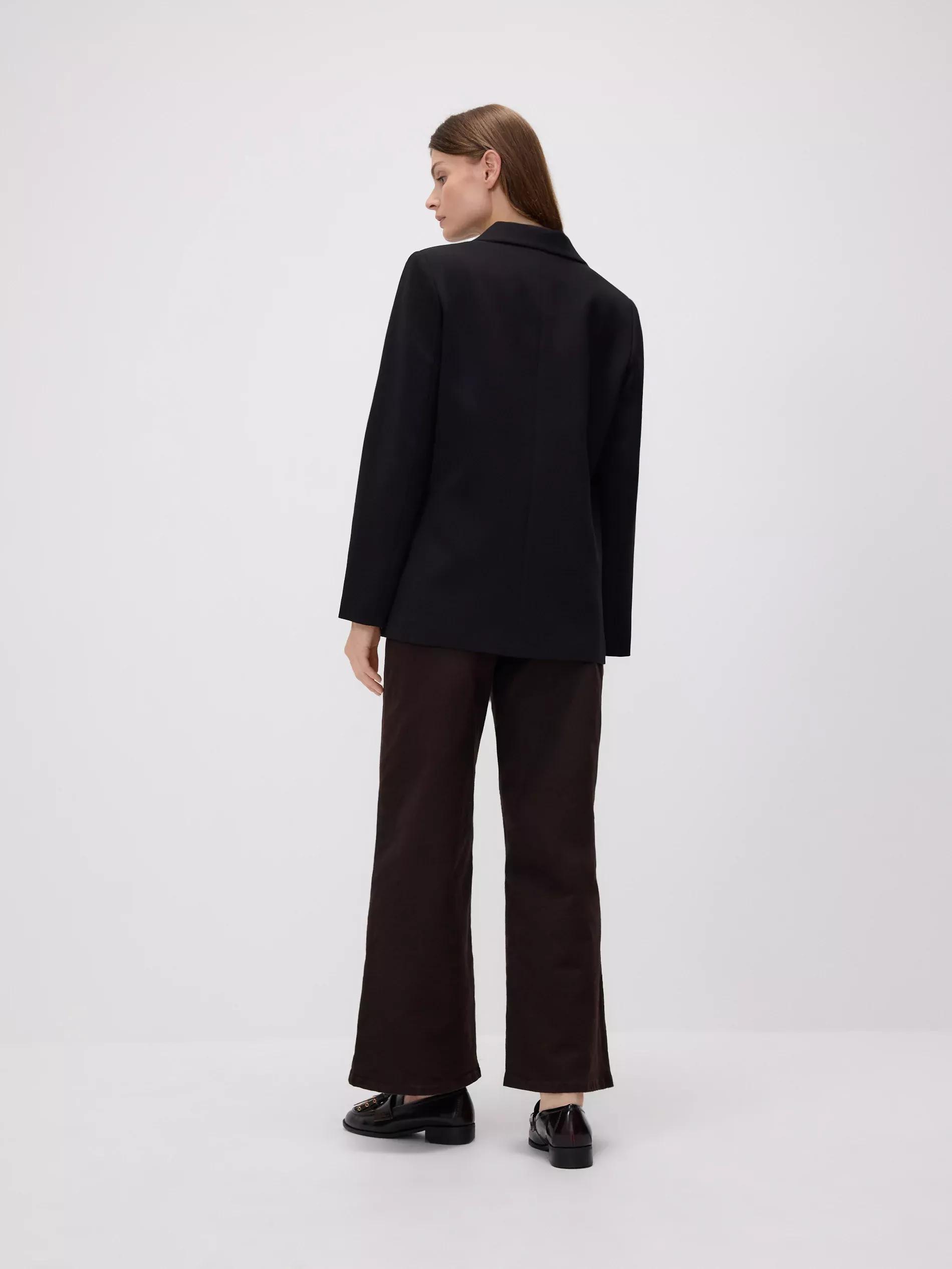 Black Single-Breasted Viscose Blend Blazer, Black, large image number 1