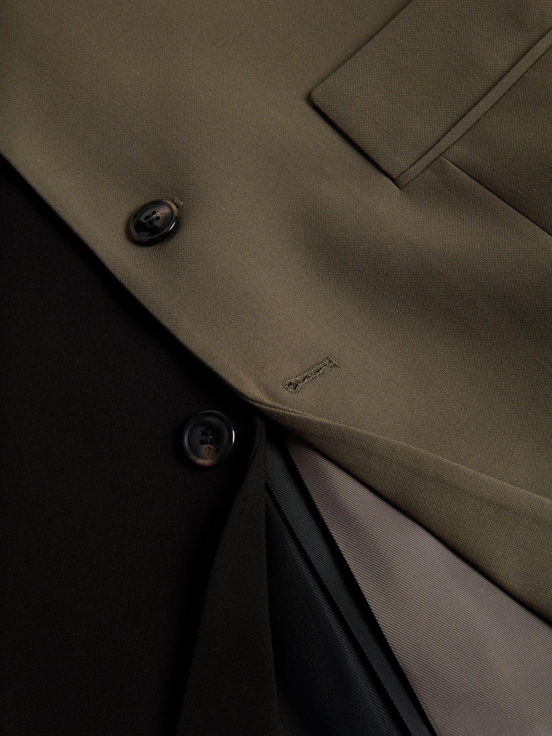 Black Single-Breasted Viscose Blend Blazer, Black, large image number 5