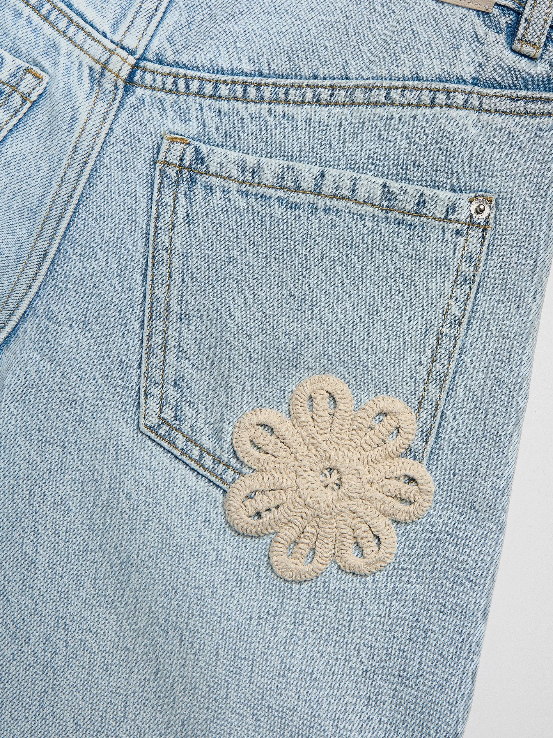 Blue Straight Jeans With Applications, Blue, large image number 1