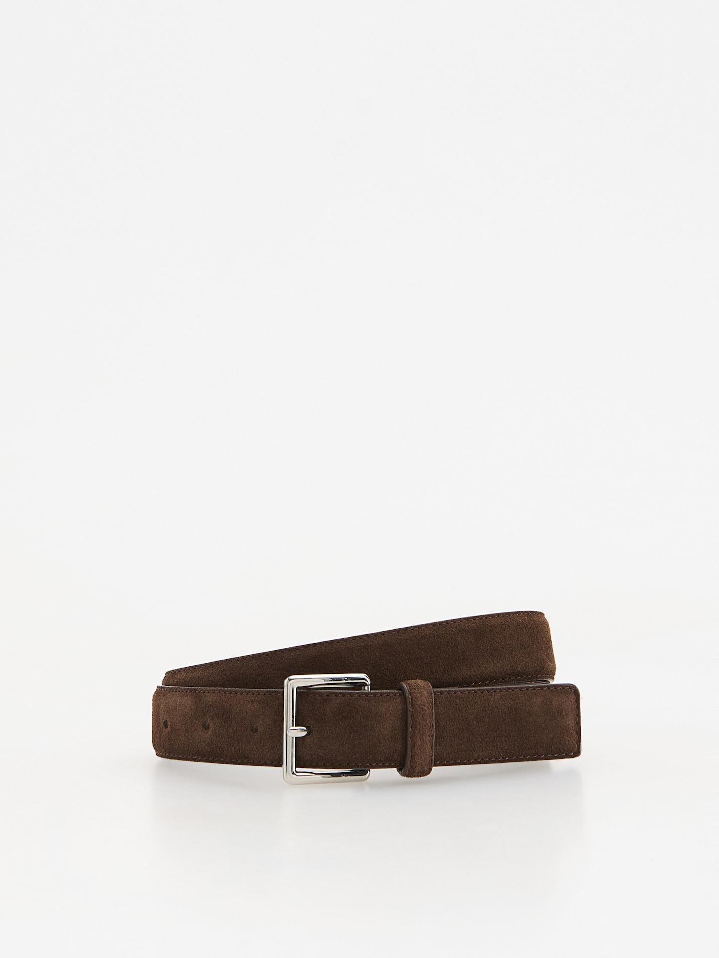 Brown Suede Belt, Brown, medium