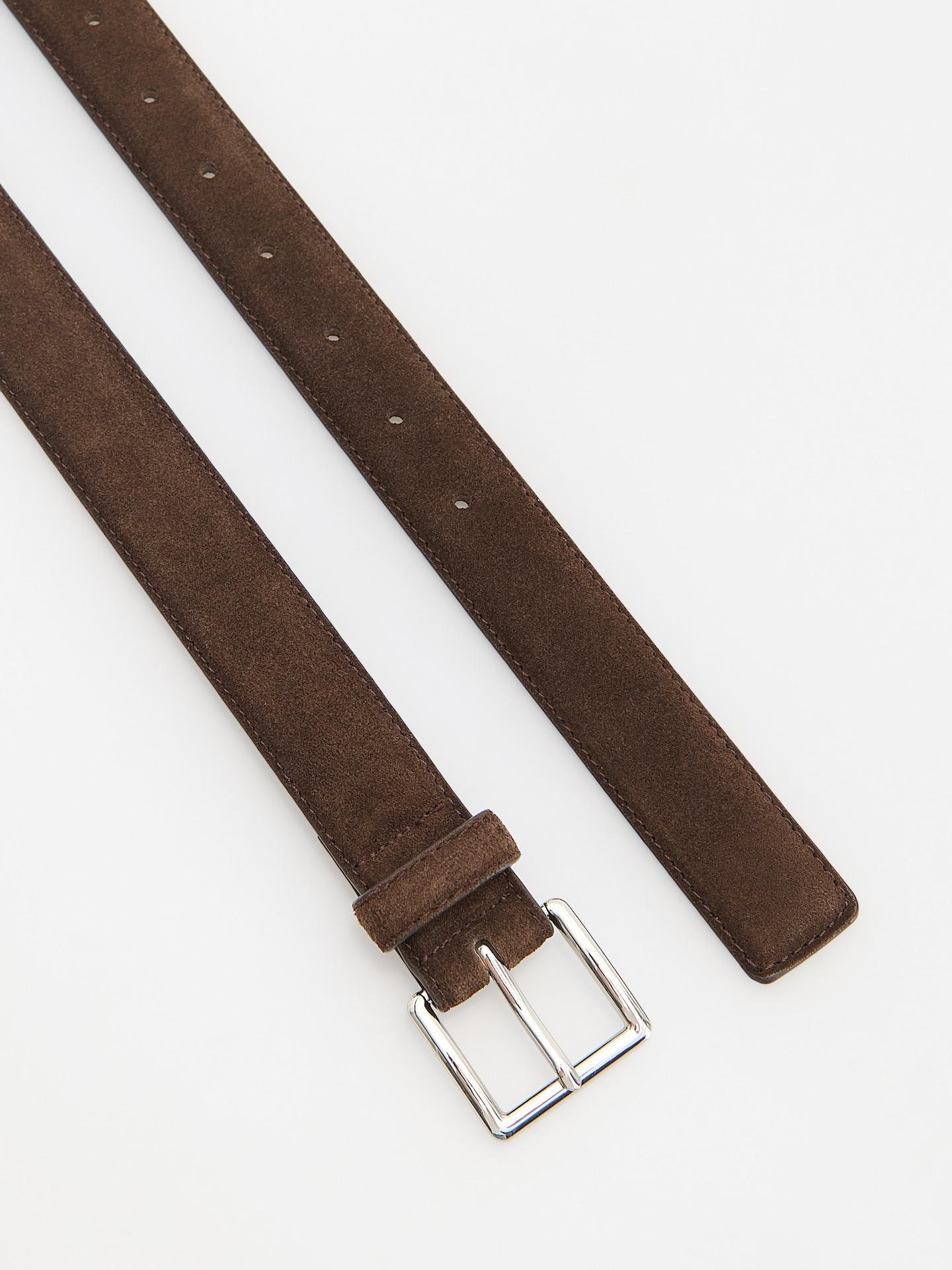 Brown Suede Belt, Brown, large image number 1