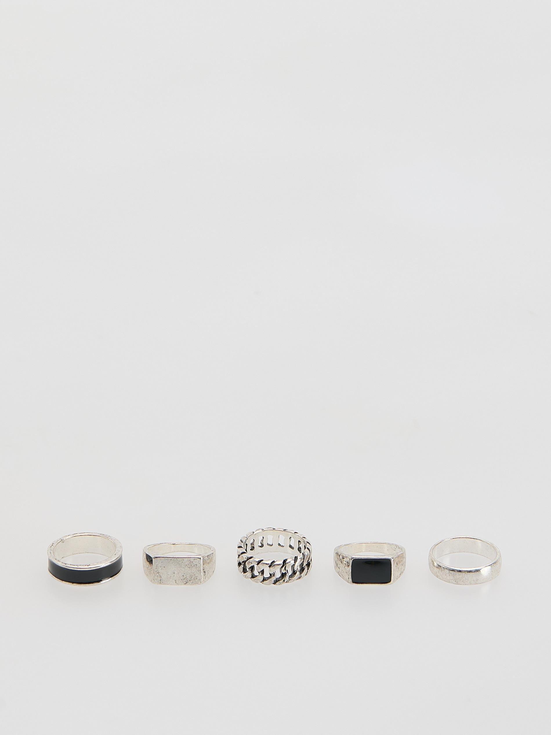 Silver Rings Set, Silver, medium