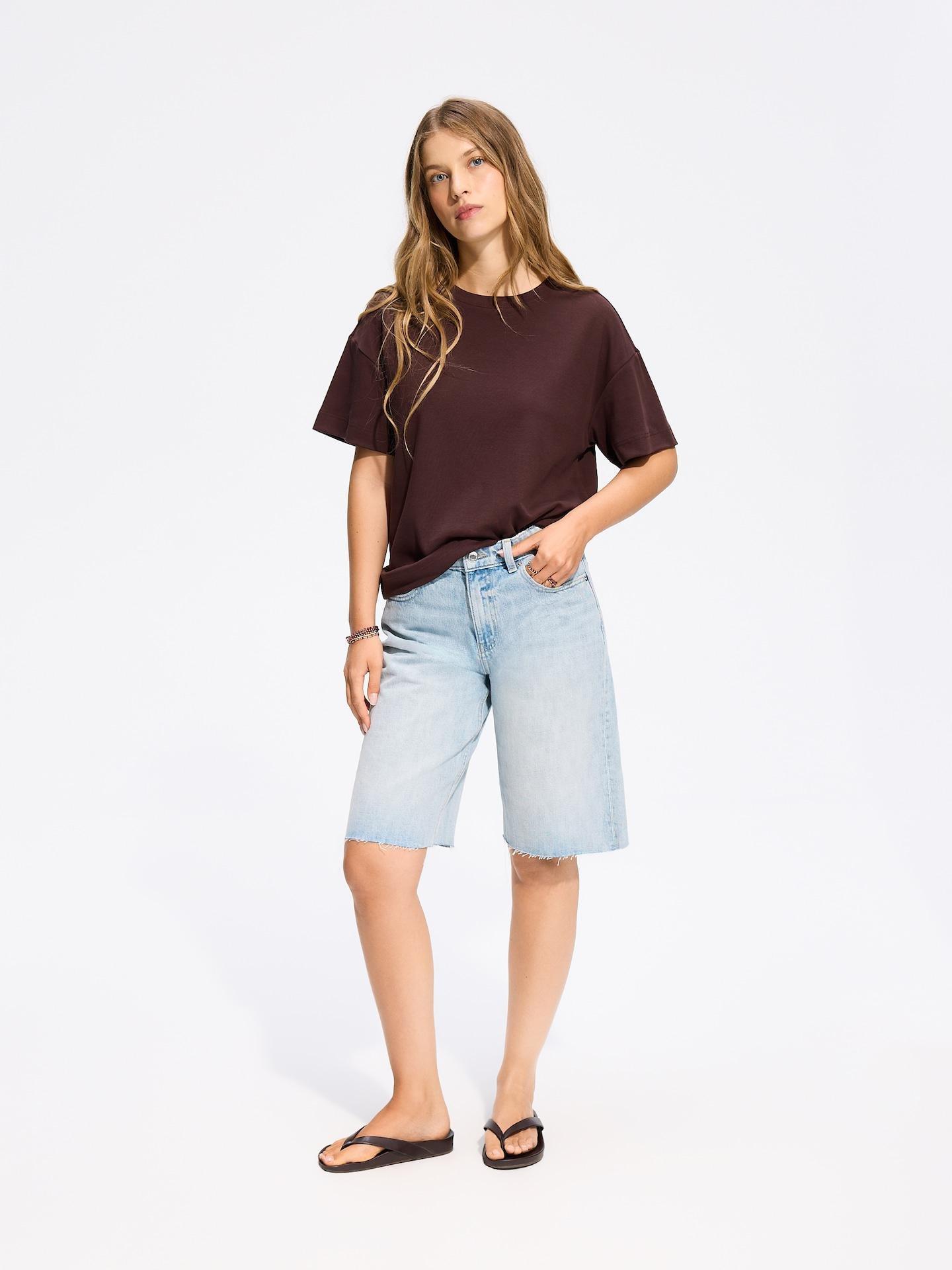 Blue Denim Bermuda Shorts, Blue, large image number 0