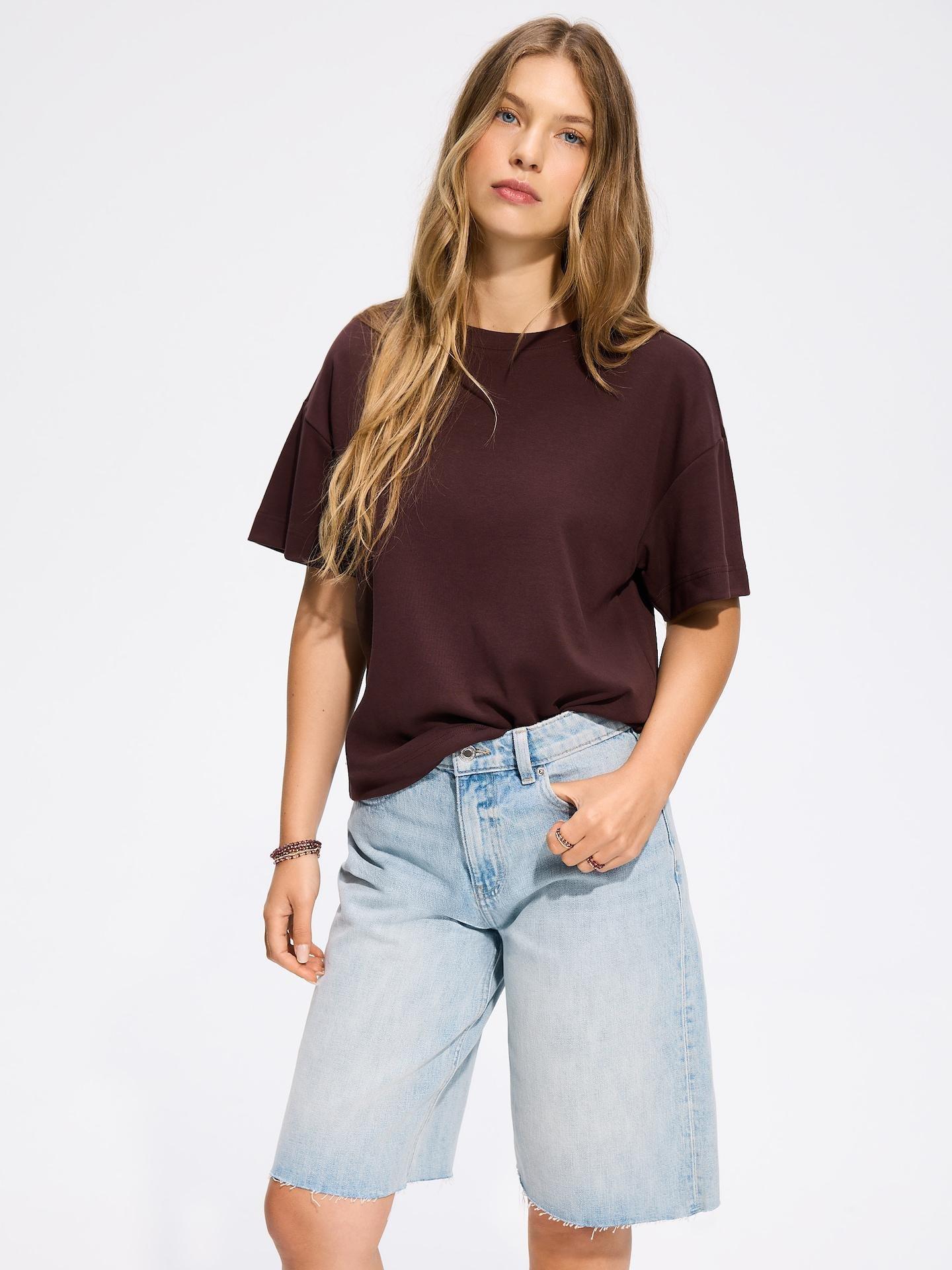 Blue Denim Bermuda Shorts, Blue, large image number 1