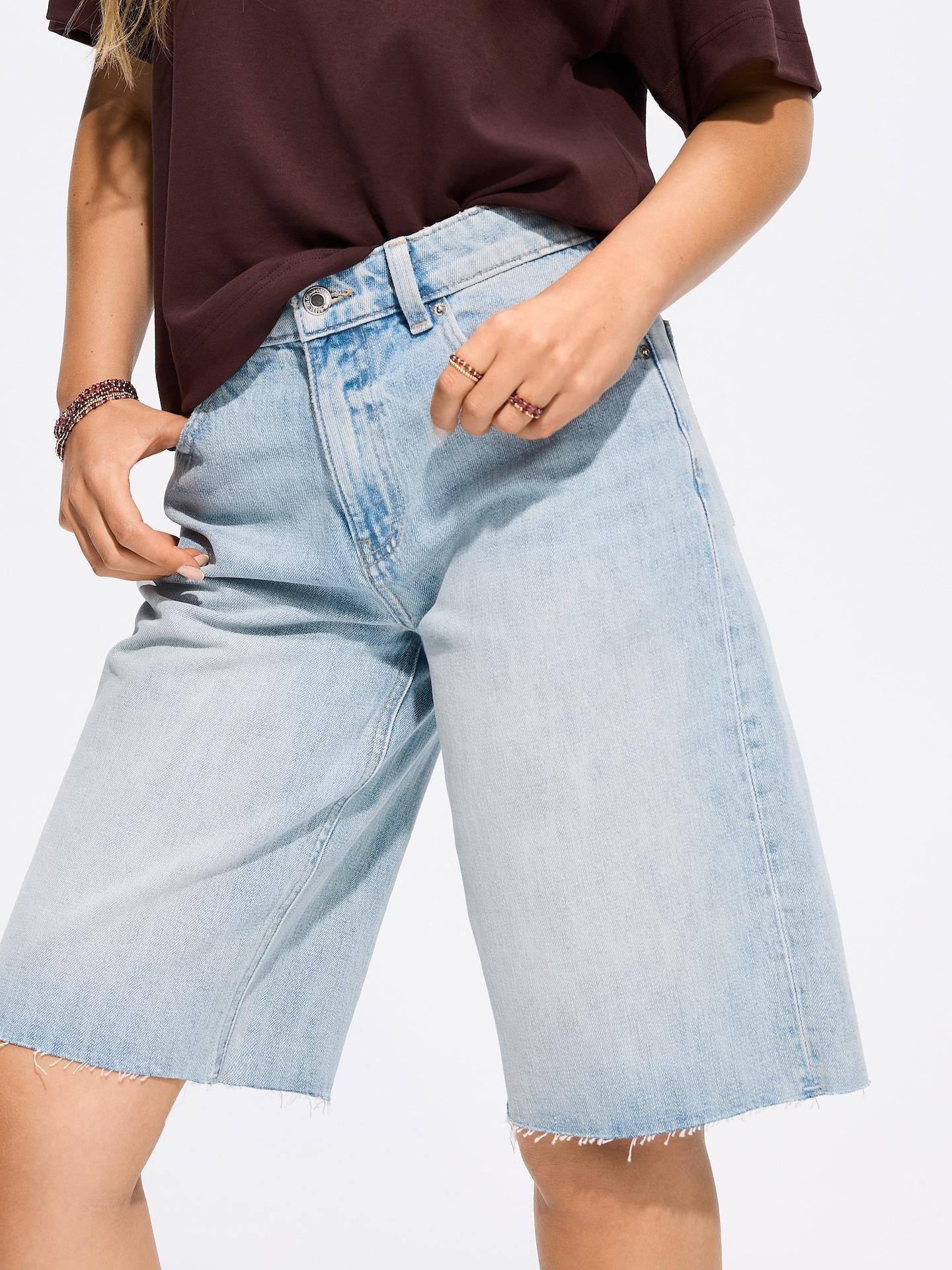 Blue Denim Bermuda Shorts, Blue, large image number 2