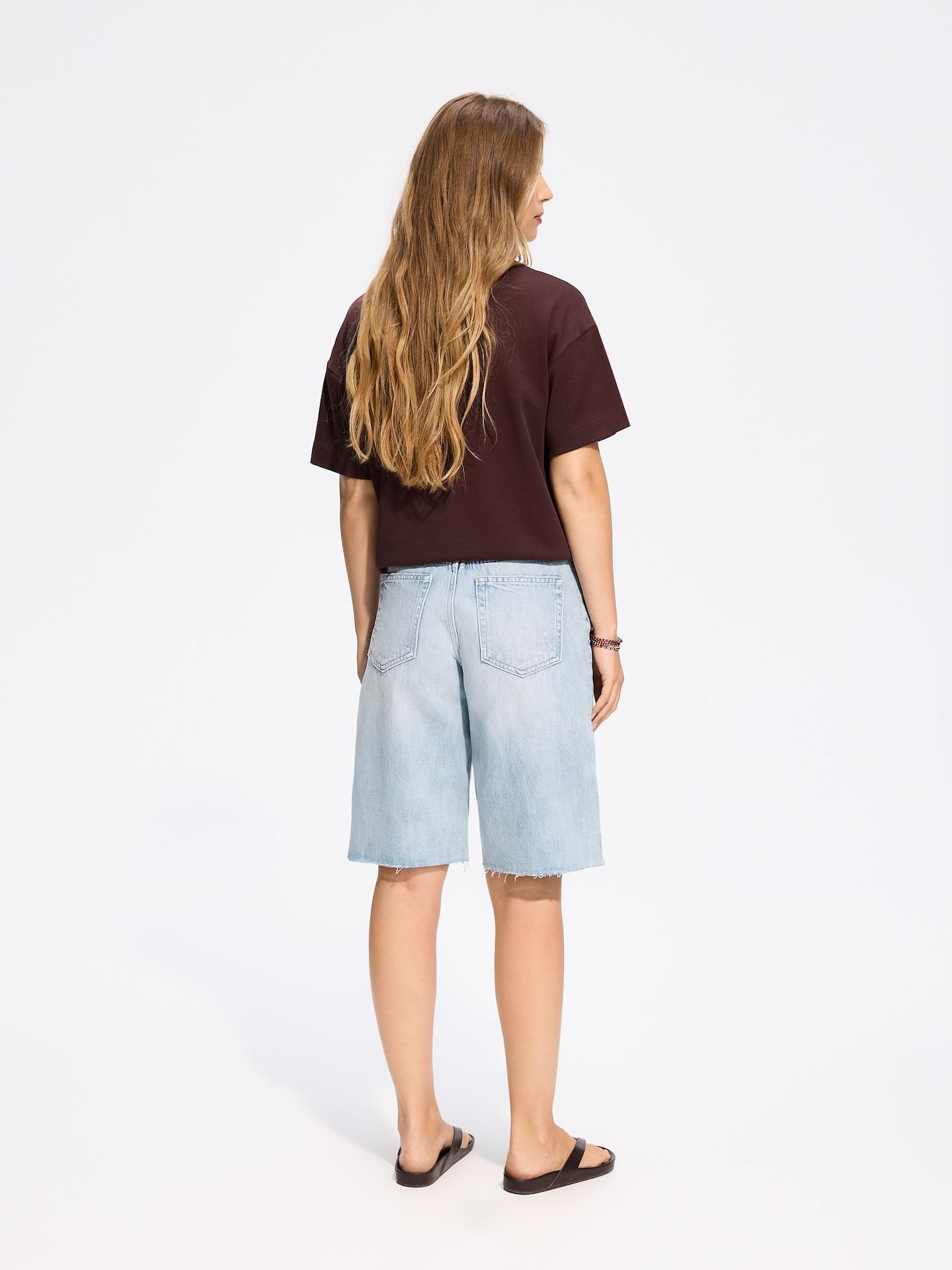 Blue Denim Bermuda Shorts, Blue, large image number 3