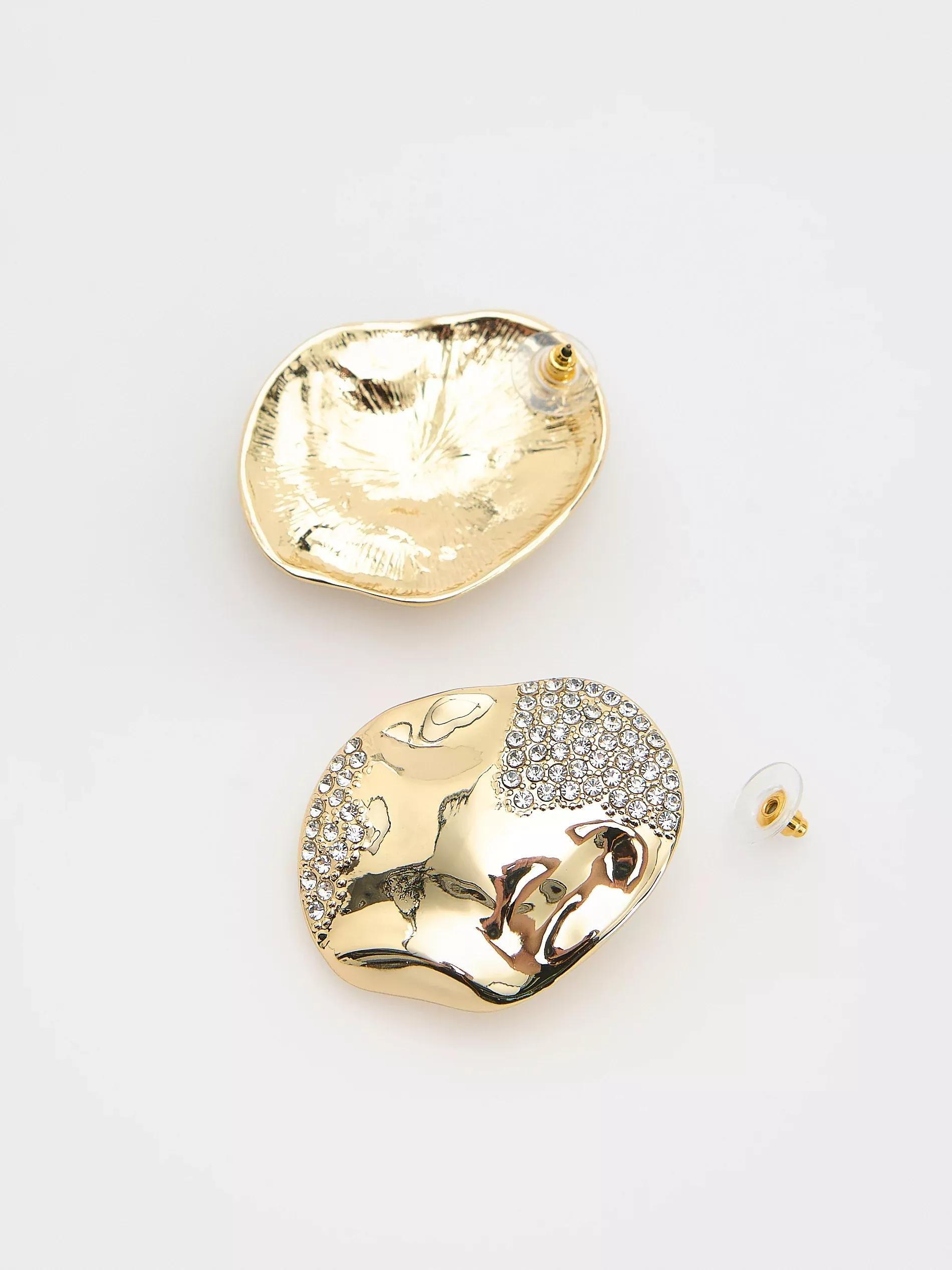 Gold Earrings, Golden, large image number 1