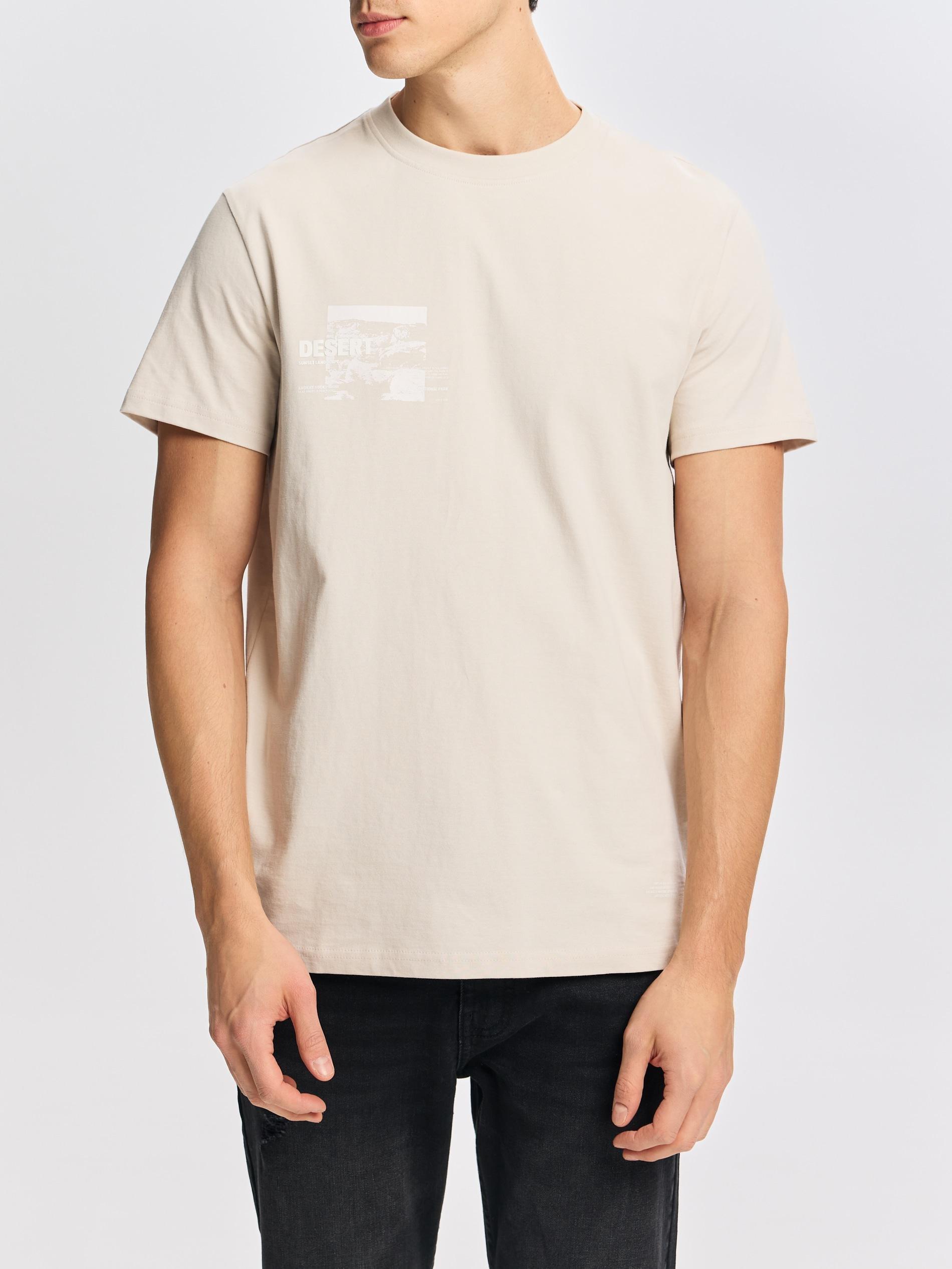Beige Regular Fit Printed T-Shirt, Beige, large image number 1