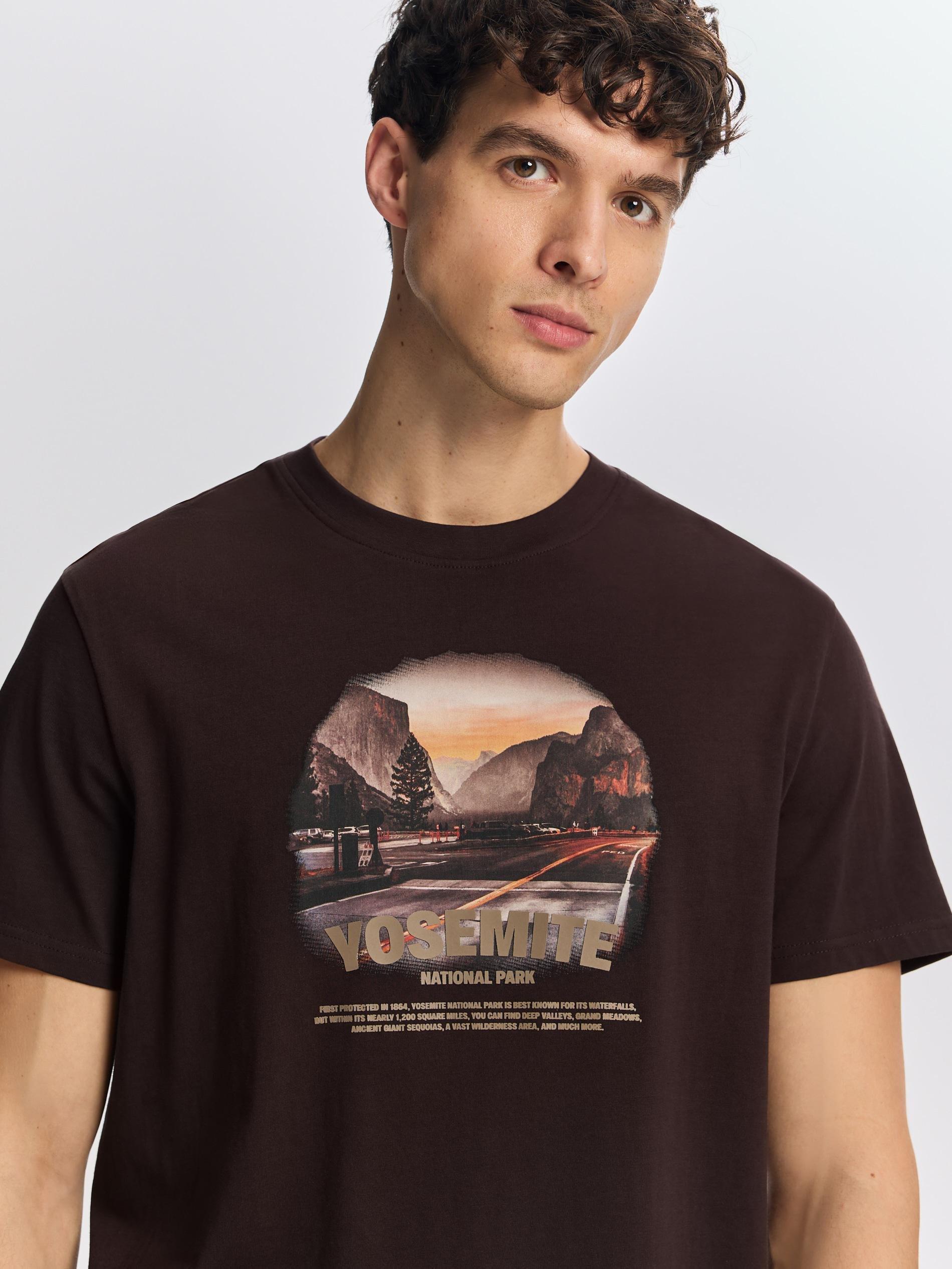 Brown Regular Fit Printed T-Shirt, Brown, large image number 0