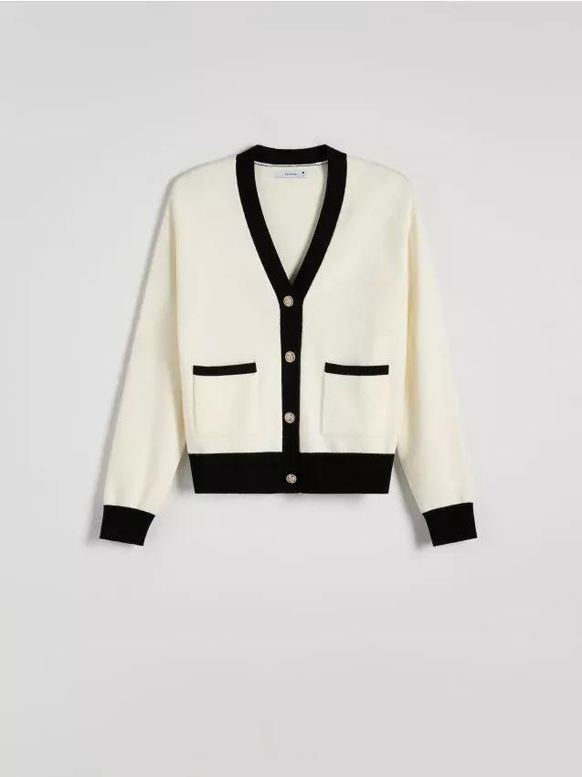 Beige Viscose Blend Cardigan, , large image number 0