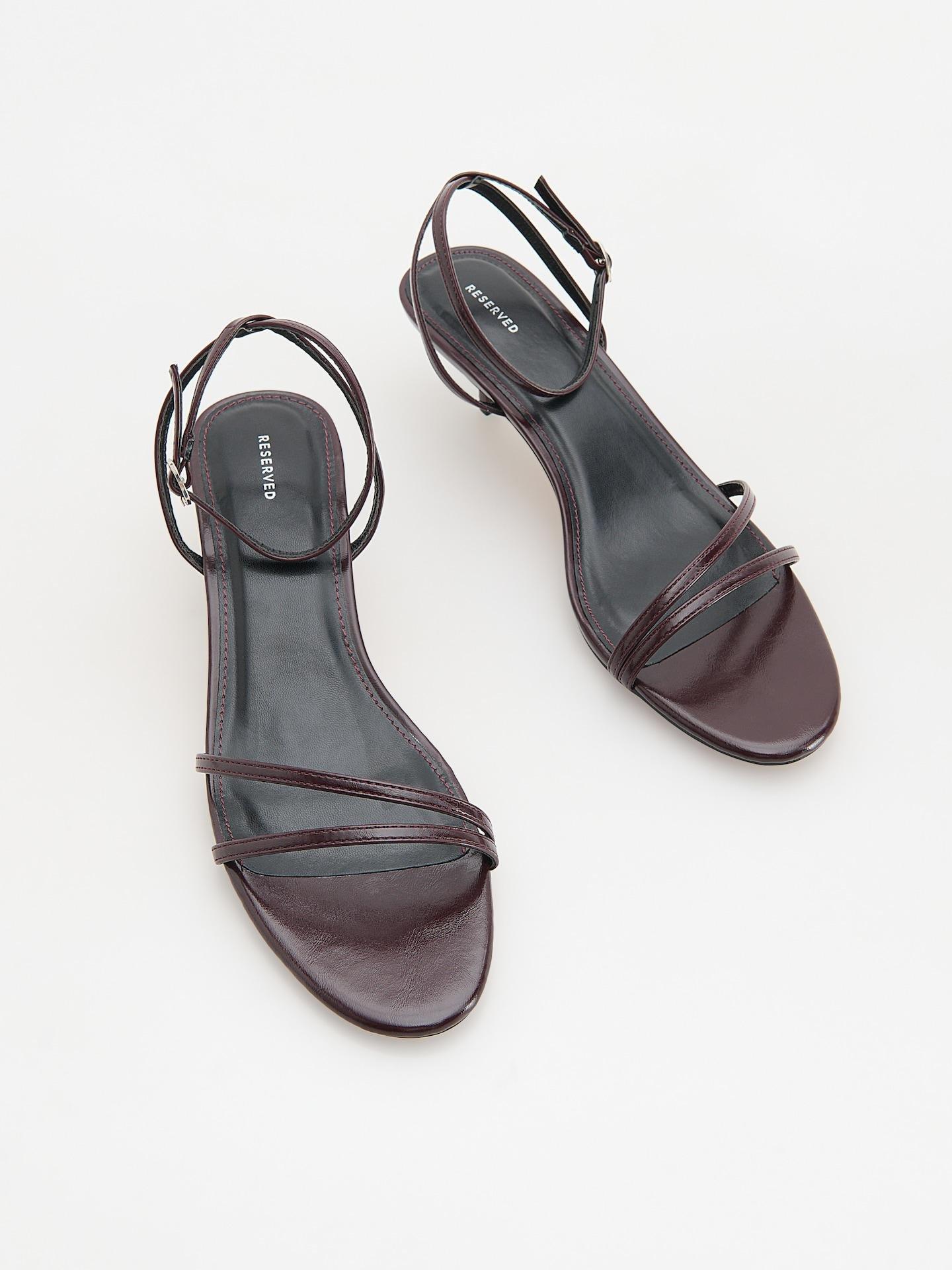 LADIES` SANDALS MAHOGANY, Burgundy, large image number 1