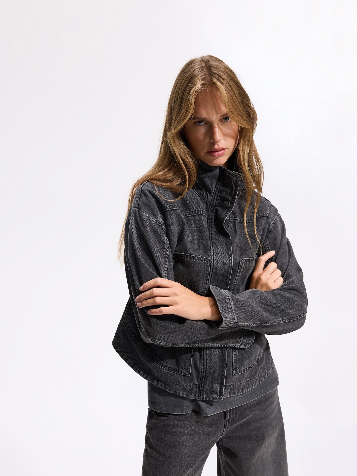 Grey Denim Jacket, Grey, medium