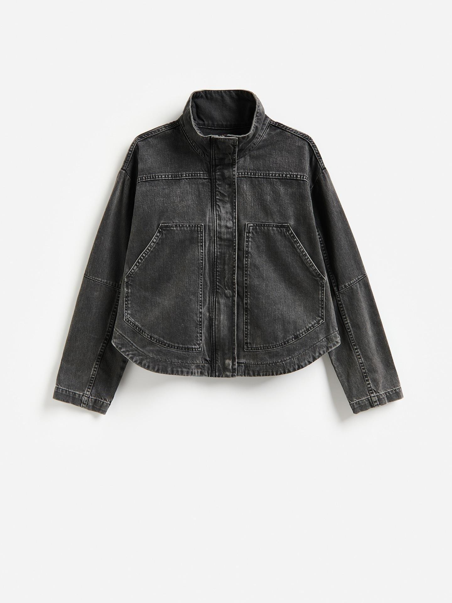 Grey Denim Jacket, Grey, large image number 4