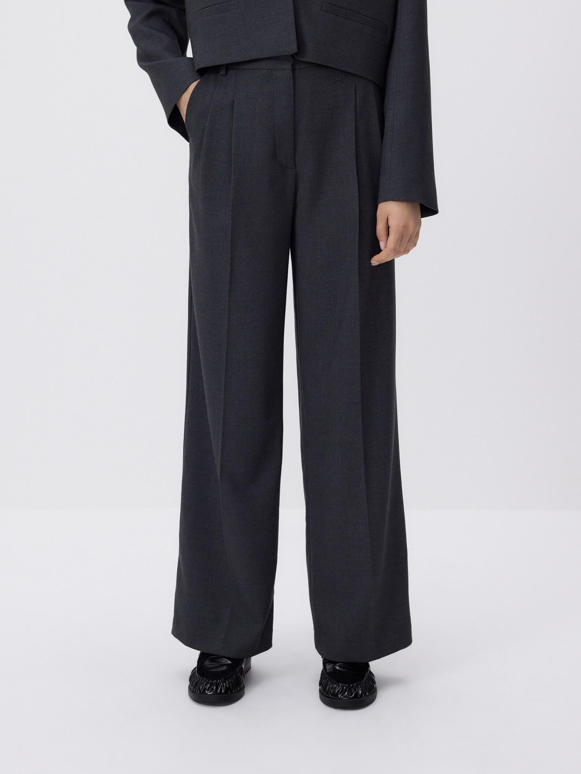 MID GREY Trousers with pressed crease, Grey, large image number 1